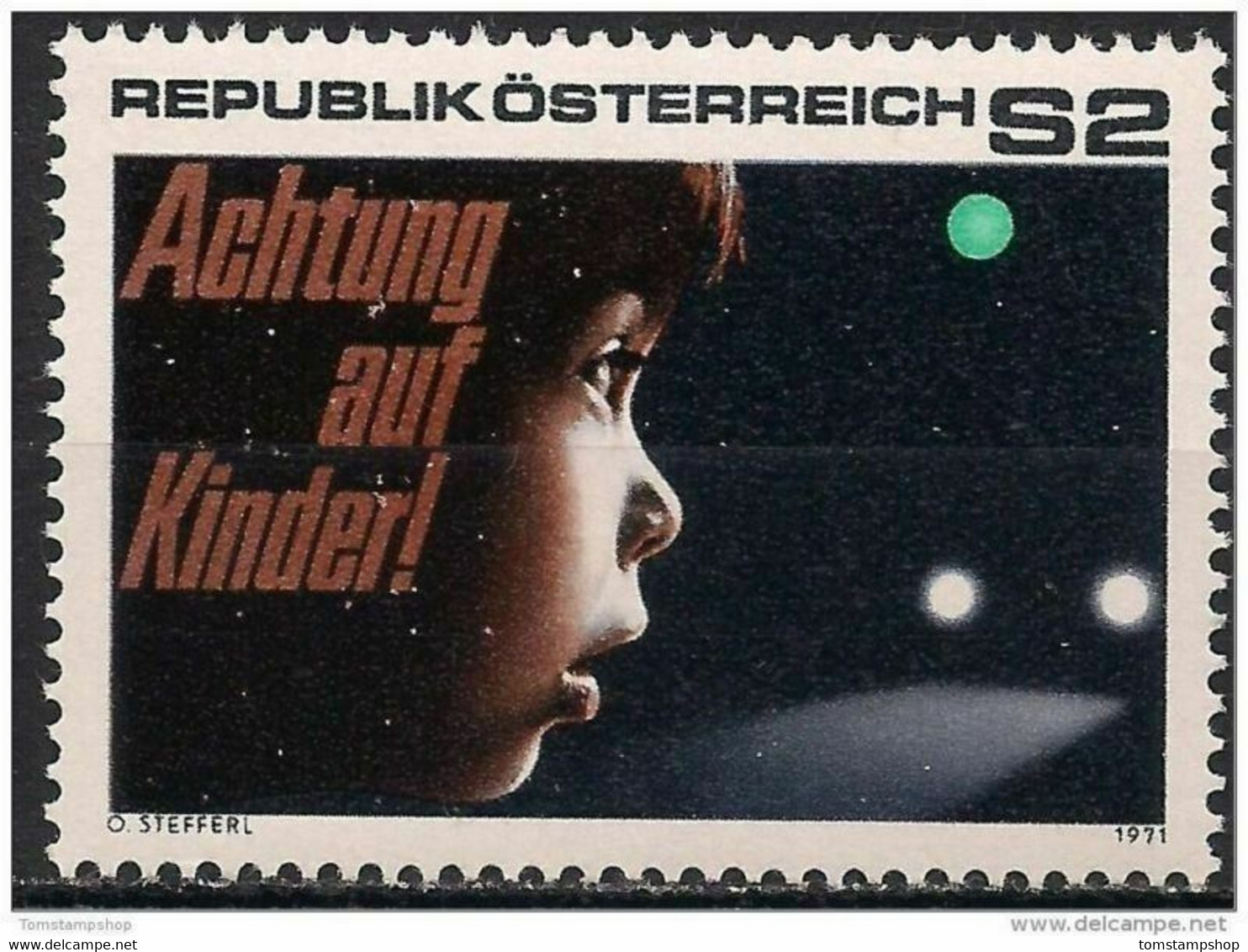 Austria 1971 Road Safety Child Car Headlights Light 1v MNH - Sonstige & Ohne Zuordnung