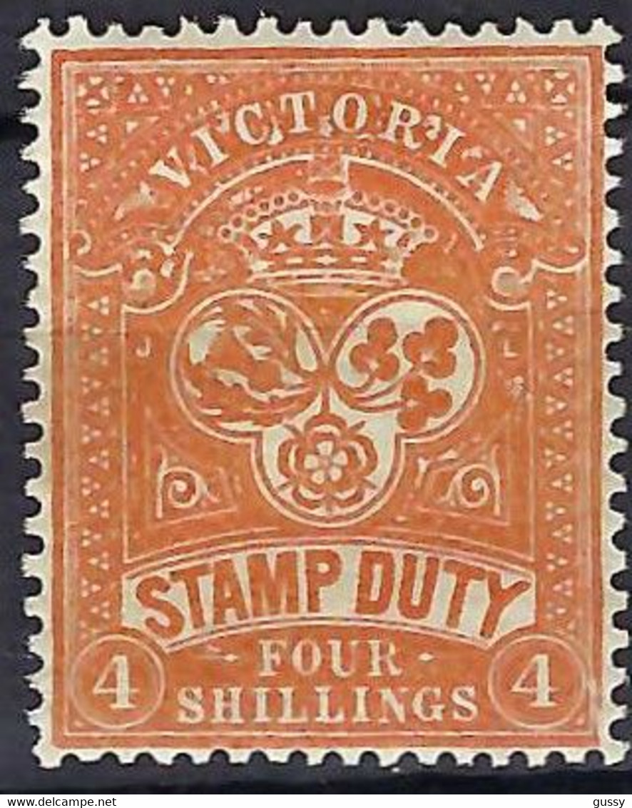 AUSTRALIE Victoria "Fiscaux-Postaux" 1880: Le Y&T 8  Neuf*, Forte Cote - Mint Stamps