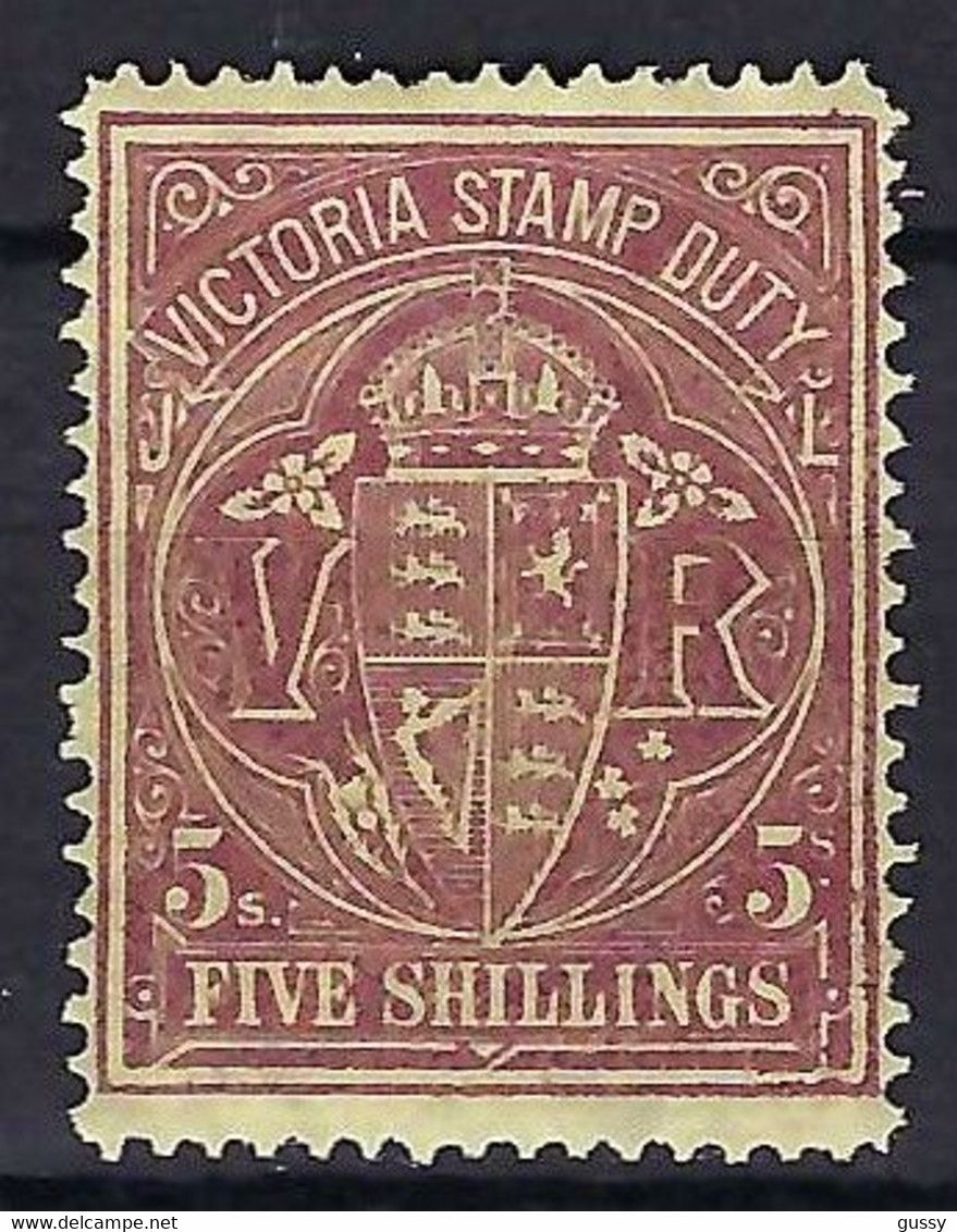 AUSTRALIE Victoria "Fiscaux-Postaux" 1880: Le Y&T 9  Neuf* - Mint Stamps