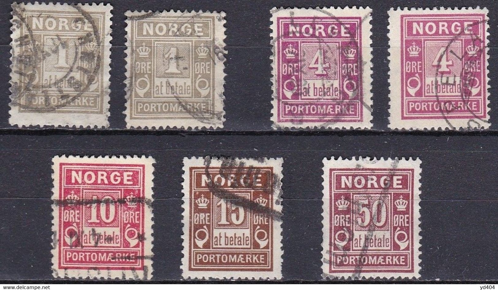 NO720 – NORVEGE - NORWAY – POSTAGE DUE – 1898→1915 – MI # 1→6 USED 11,70 € - Oblitérés