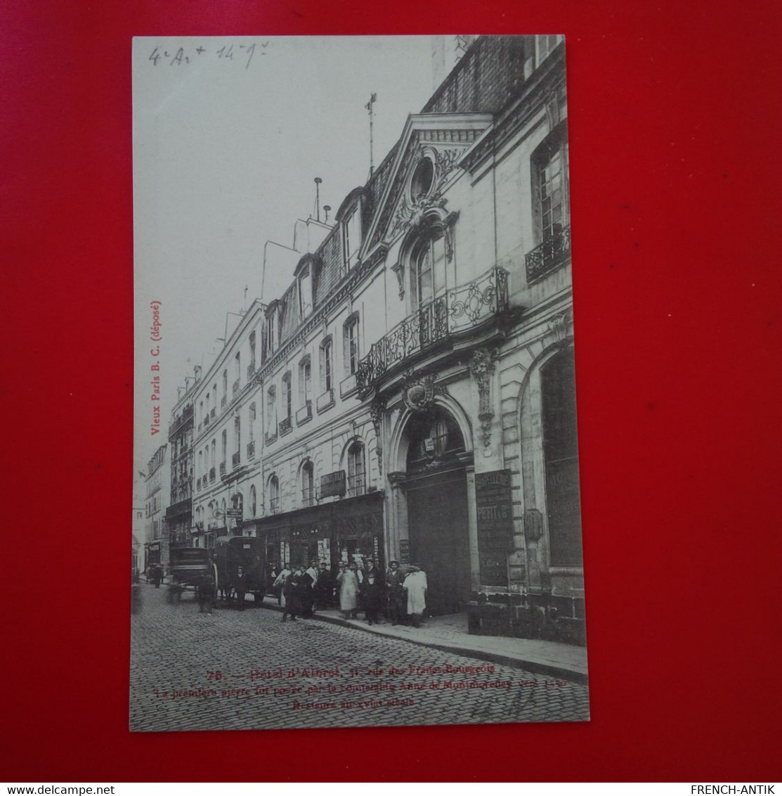 PARIS HOTEL D ALBRETRUE DES FRANCS BOURGEOIS - Cafés, Hôtels, Restaurants