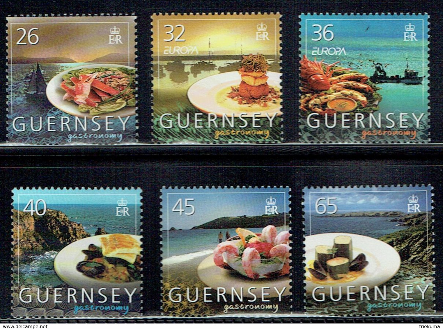 Großbritannien-Guernsey 2005, Ernährung/Nutrition, Gastronomie/Gastronomy, Speisen/Local Dishes, MiNr. 1044 - 1049 - Alimentation