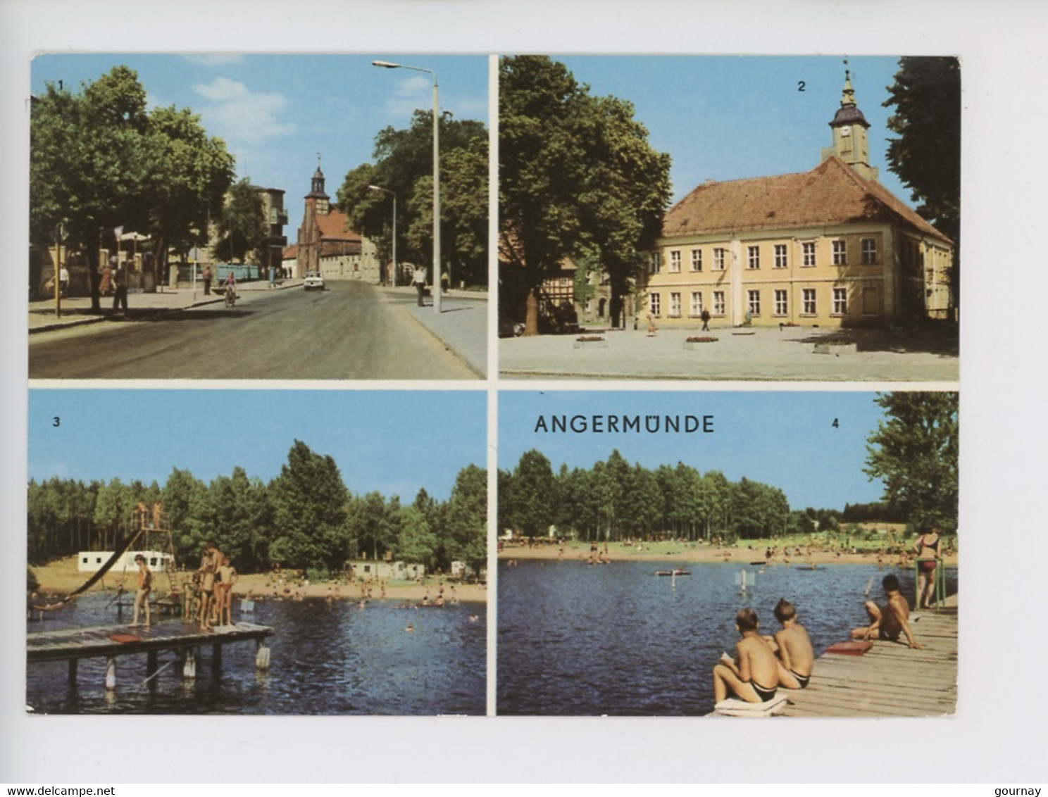 Allemagne - Angermünde - Berliner Straber, Rathaus, Freibad Wolletzsee (cp Vierge) - Angermuende