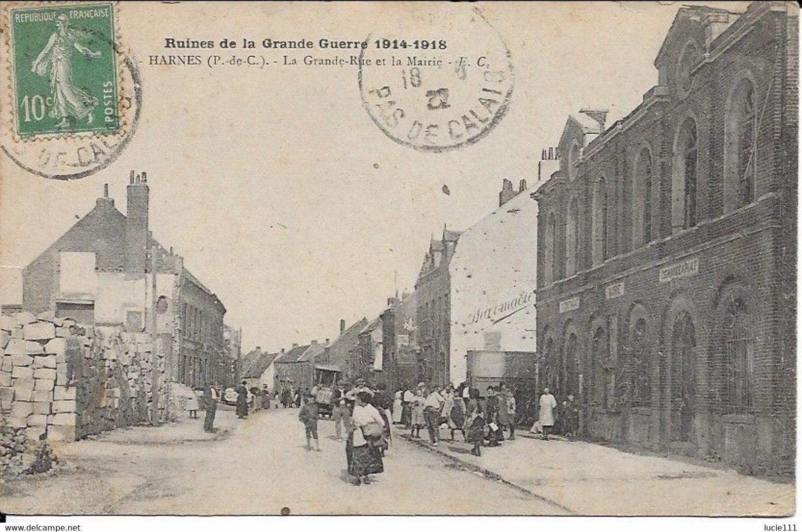 La Grande Rue Et La Mairie - Harnes