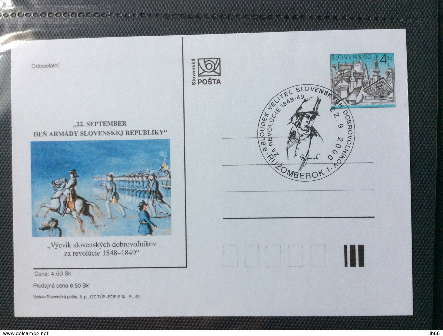 Slovaquie 2000 CDV 50 Journée De L’armée Révolution 1848 1849 - Postcards