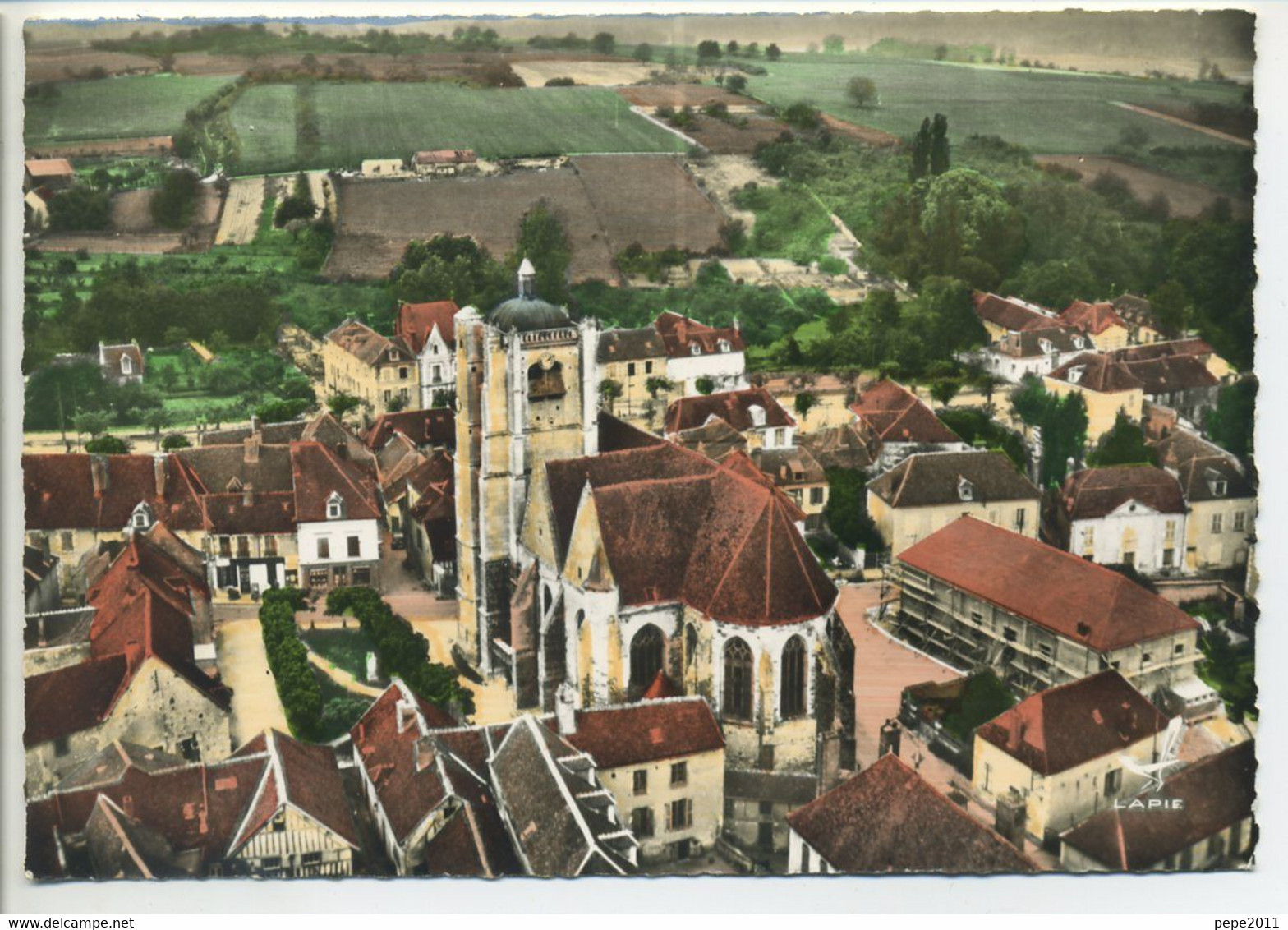 CPSM 89 SEIGNELAY Eglise Saint Martial Vue Aérienne En Avion Au-dessus De ... - Seignelay