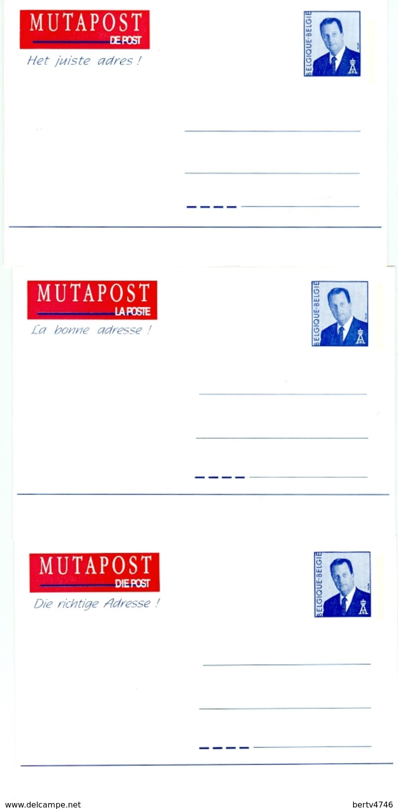 1996 - 3 X CA/AV 30 Mutapost - 3 Talen/3 Langues (2 Scans) - Avis Changement Adresse