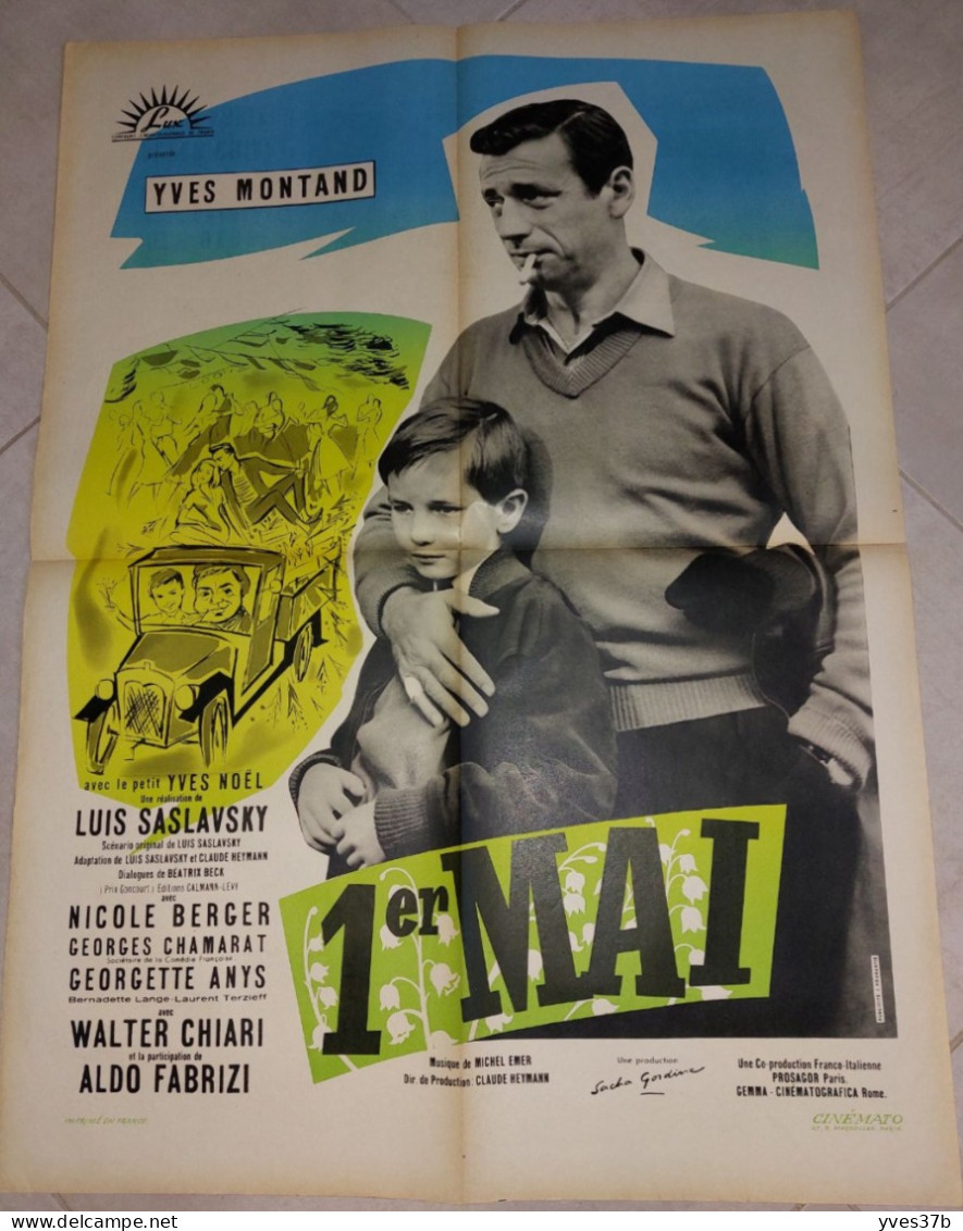 "1er MAI" Yves Montand...1958 - Affiche 60x80 - TTB - Affiches & Posters