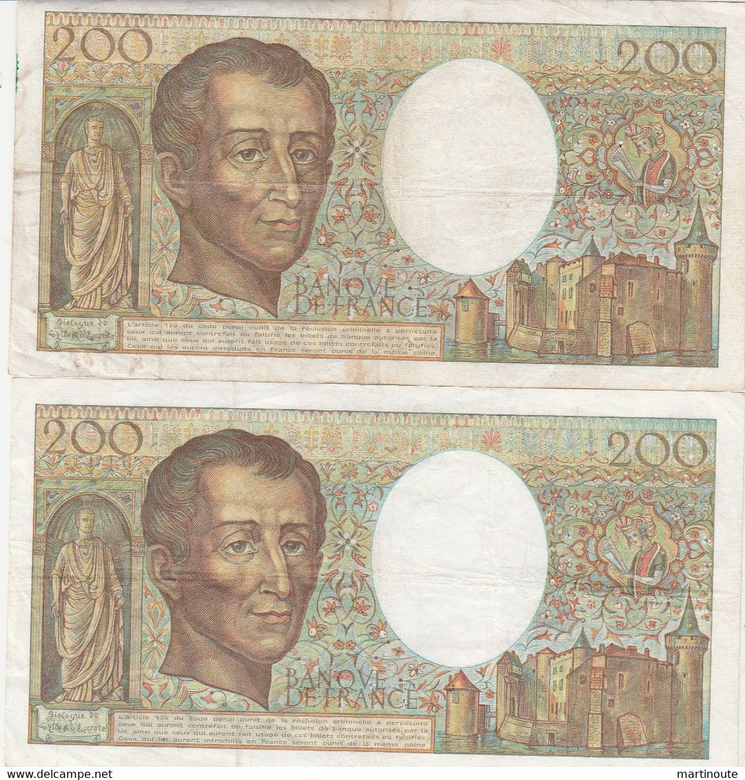 Bon Lot De 5 Billets De 200 Francs De 1981. - Mezclas - Billetes