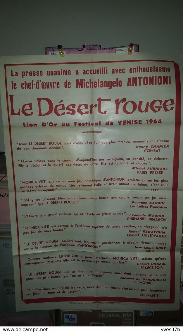 "Désert Rouge" Michelange Antonioni,  Monica Vitti...Commentaires Publicitaires...1964 - 80x120 - TTB Et Rare - Afiches & Pósters