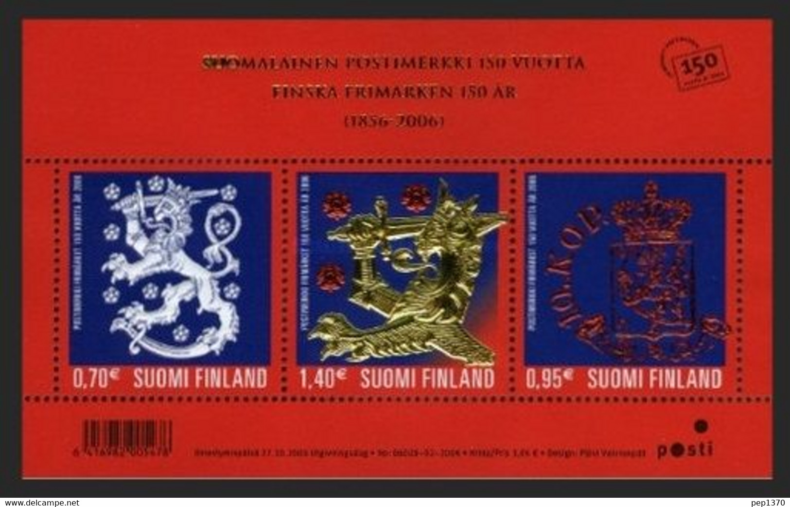 FINLANDIA 2006 - 150 ANIVERSARIO DEL SELLO - HOJITA BLOQUE - Unused Stamps