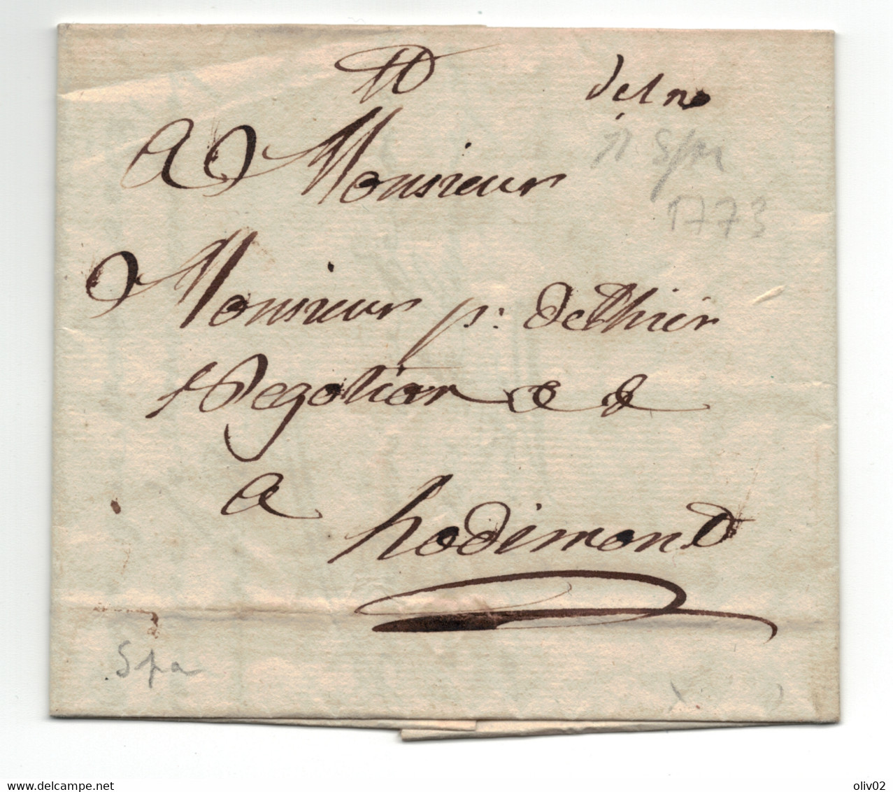BELGIQUE - SPA Pour HODIMONT / LAC De 1773 - 1714-1794 (Austrian Netherlands)