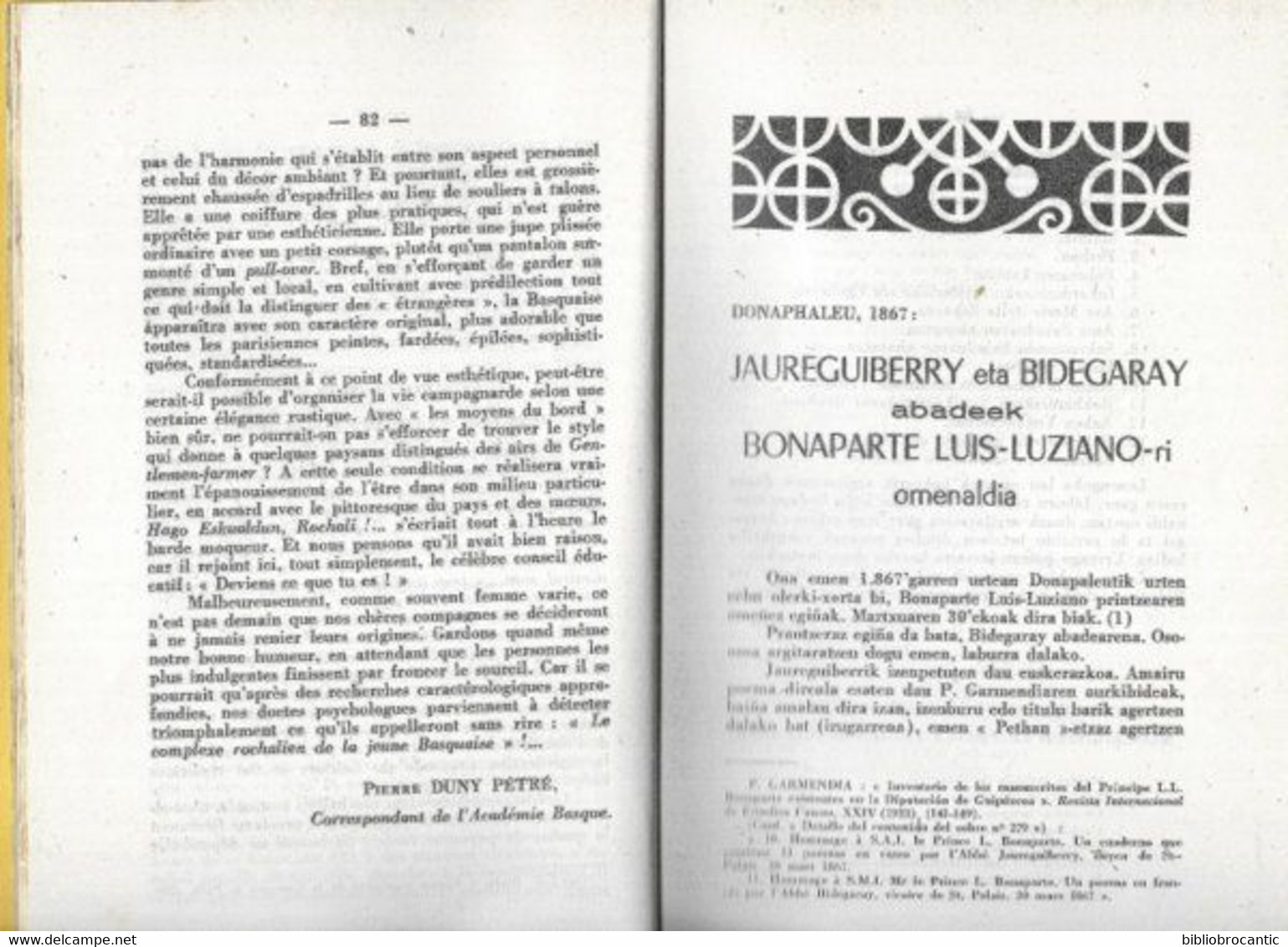 Revue GURE HERRIA - N°2/1968 <  JOUREGUIBERRY ETA BIDEGARAY ABADEEK BONAPARTE... Etc.../Scan Sommaire - Pays Basque