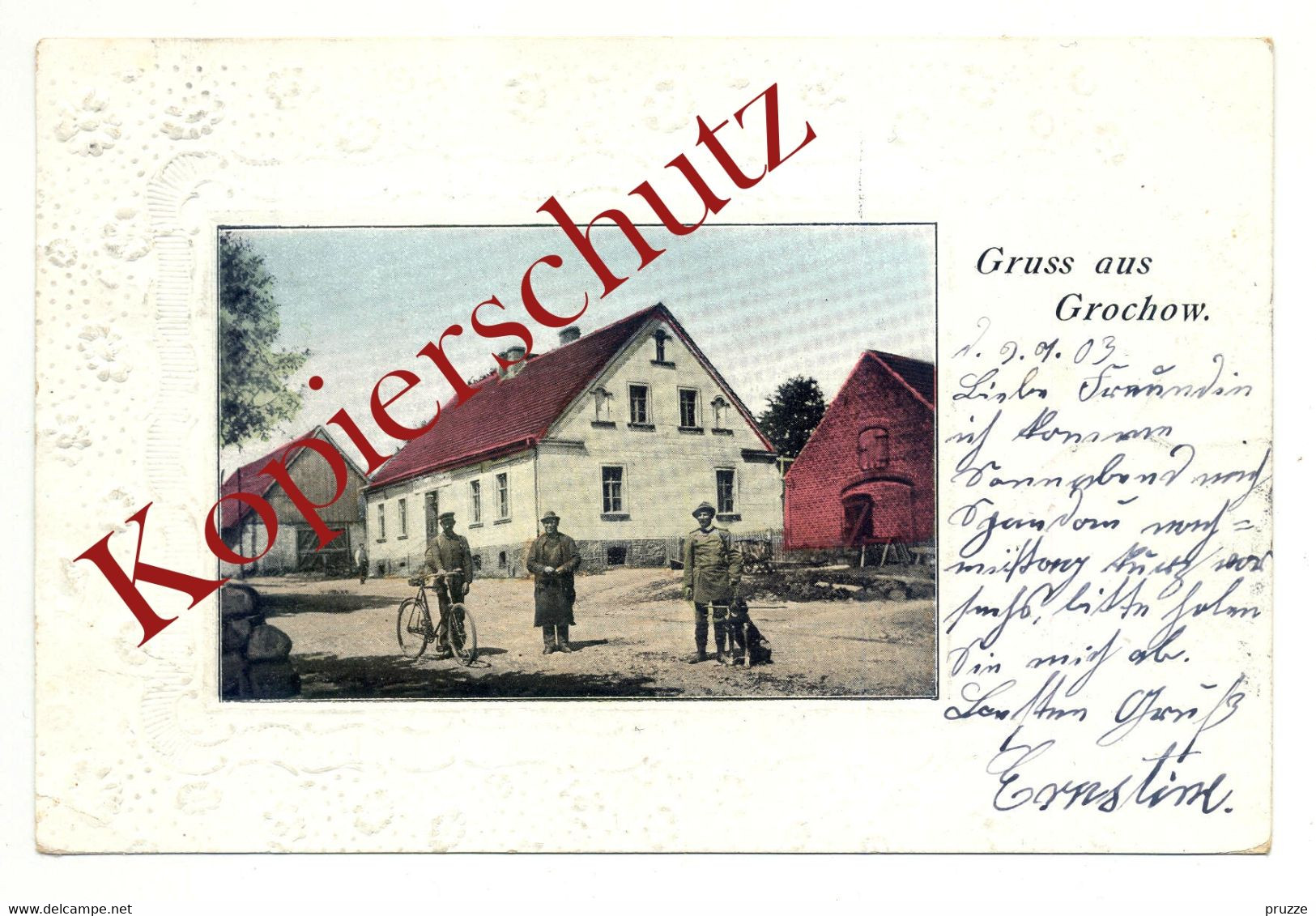 Grochow 1903, Dorfstrasse Mit Gasthaus ?, Bei Schermeisel, Neumark - Neumark