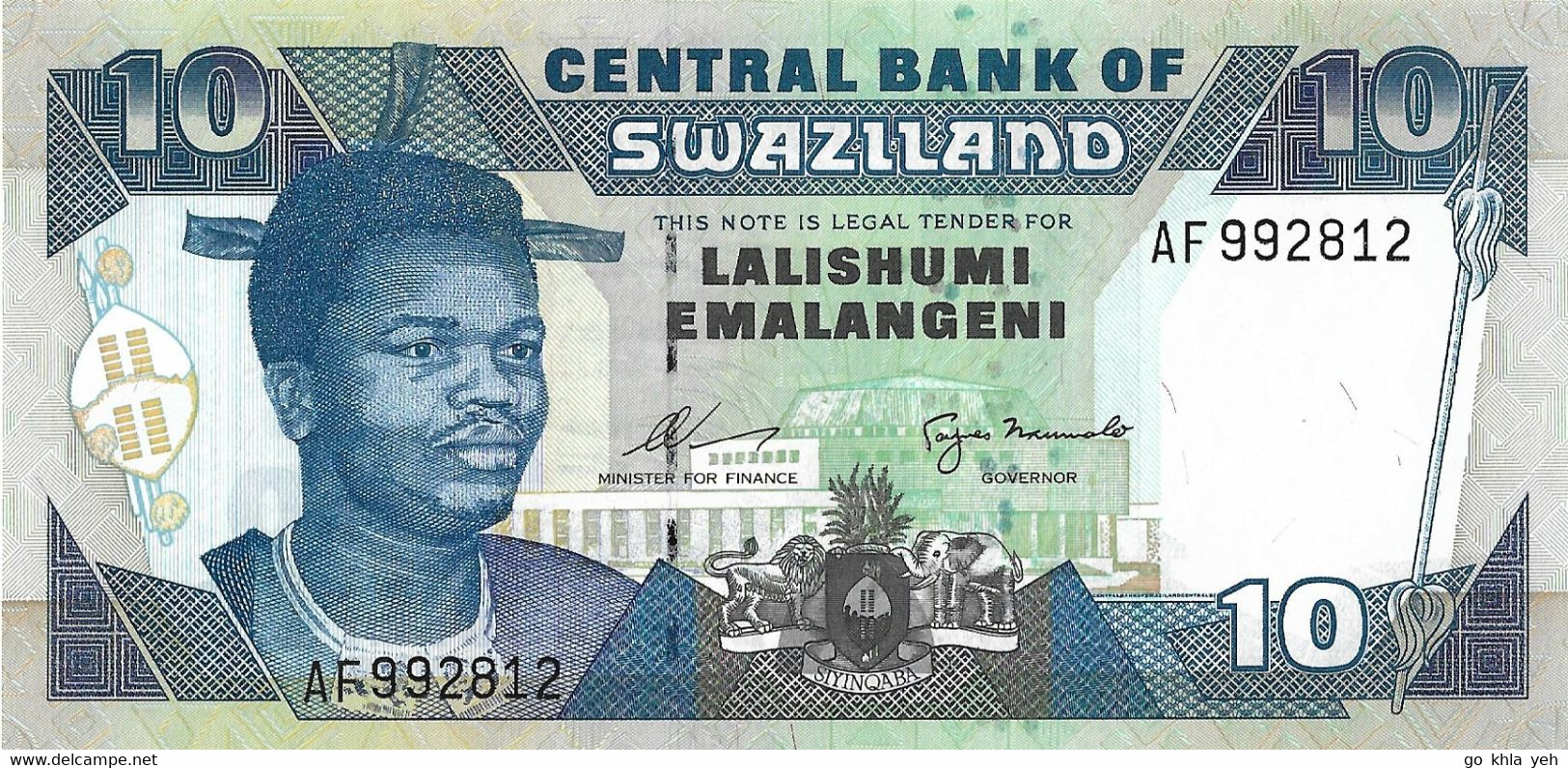 SWAZILAND  1995  10 Emalangeni  -  P.24a  Neuf UNC - Swasiland