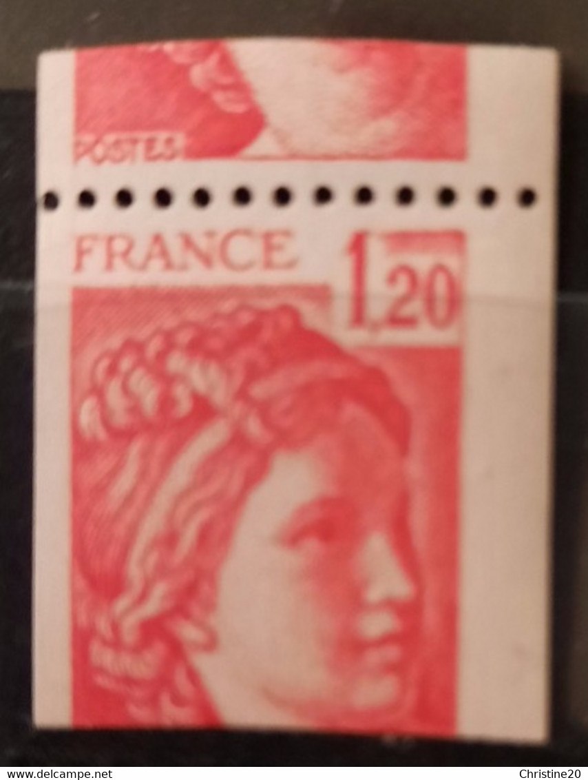 France 1977/78 Sabine N°1981B Piquage à Cheval Avec La Prise De La Machine Au Verso ** TB - Unused Stamps