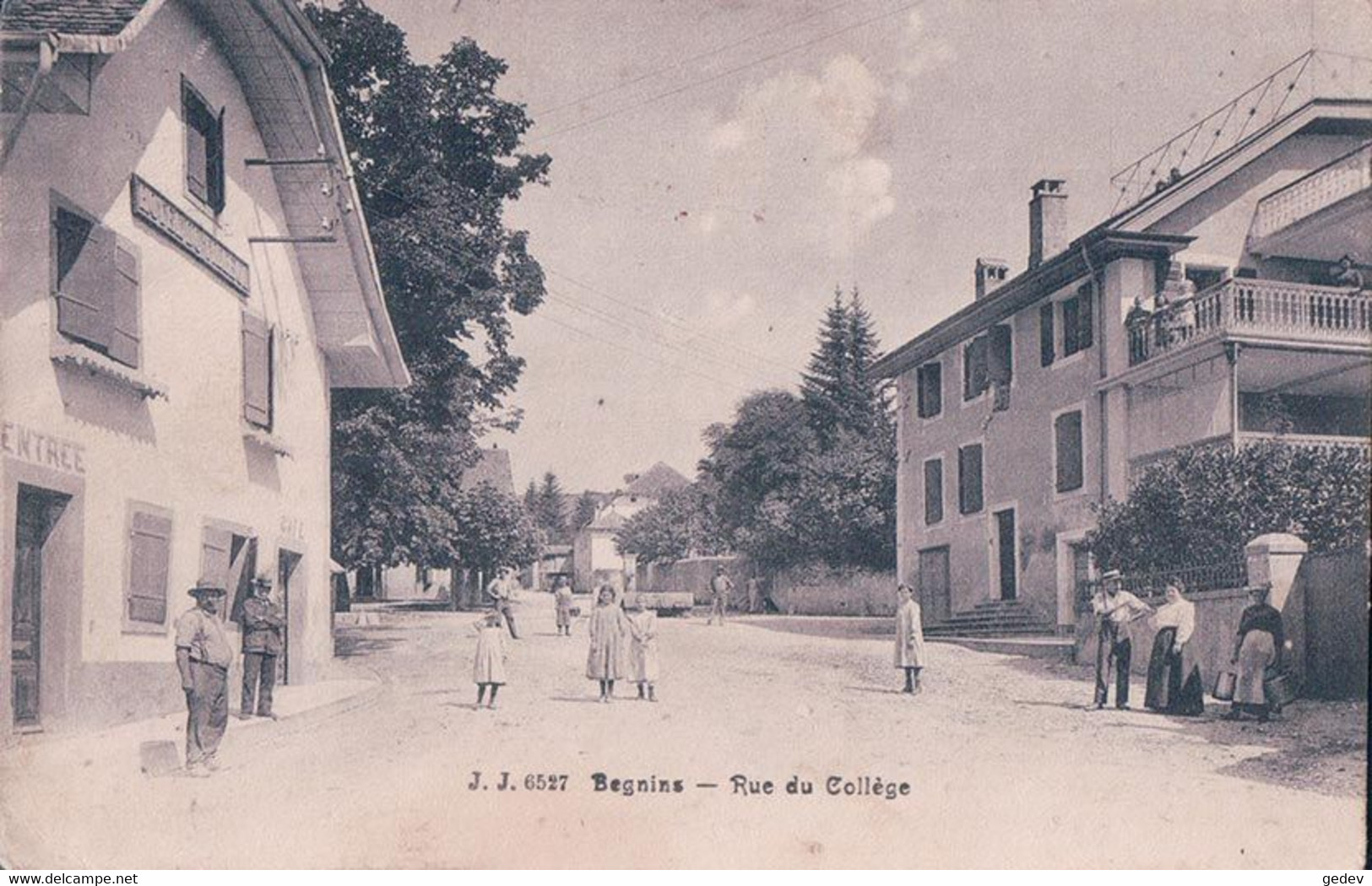 Begnins, Rue Du Collège Animée (6527) Pli D'angle - Begnins