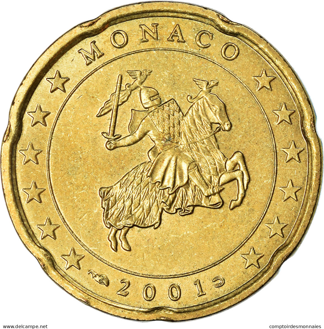 Monaco, 20 Euro Cent, 2001, SUP, Laiton, KM:171 - Monaco