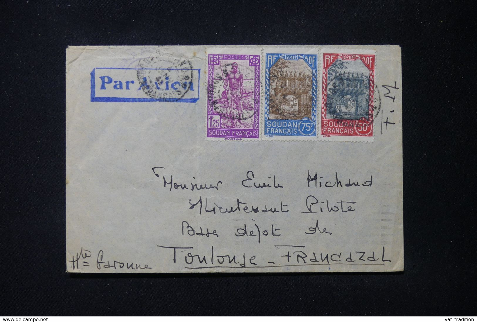 SOUDAN - Enveloppe En FM De Bamako ( Base Aérienne) Pour Toulouse ( Aviateur ) Par Avion En 1941 - L 88851 - Lettres & Documents