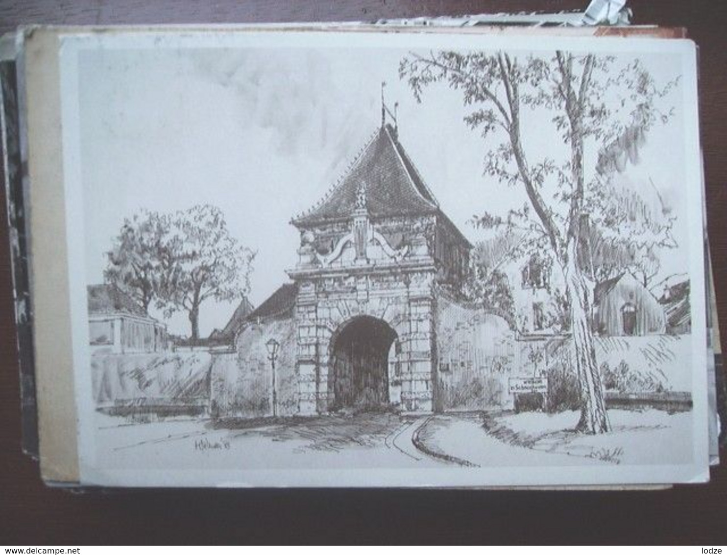 Nederland Holland Pays Bas Schoonhoven Met Tekening Veerpoort - Schoonhoven