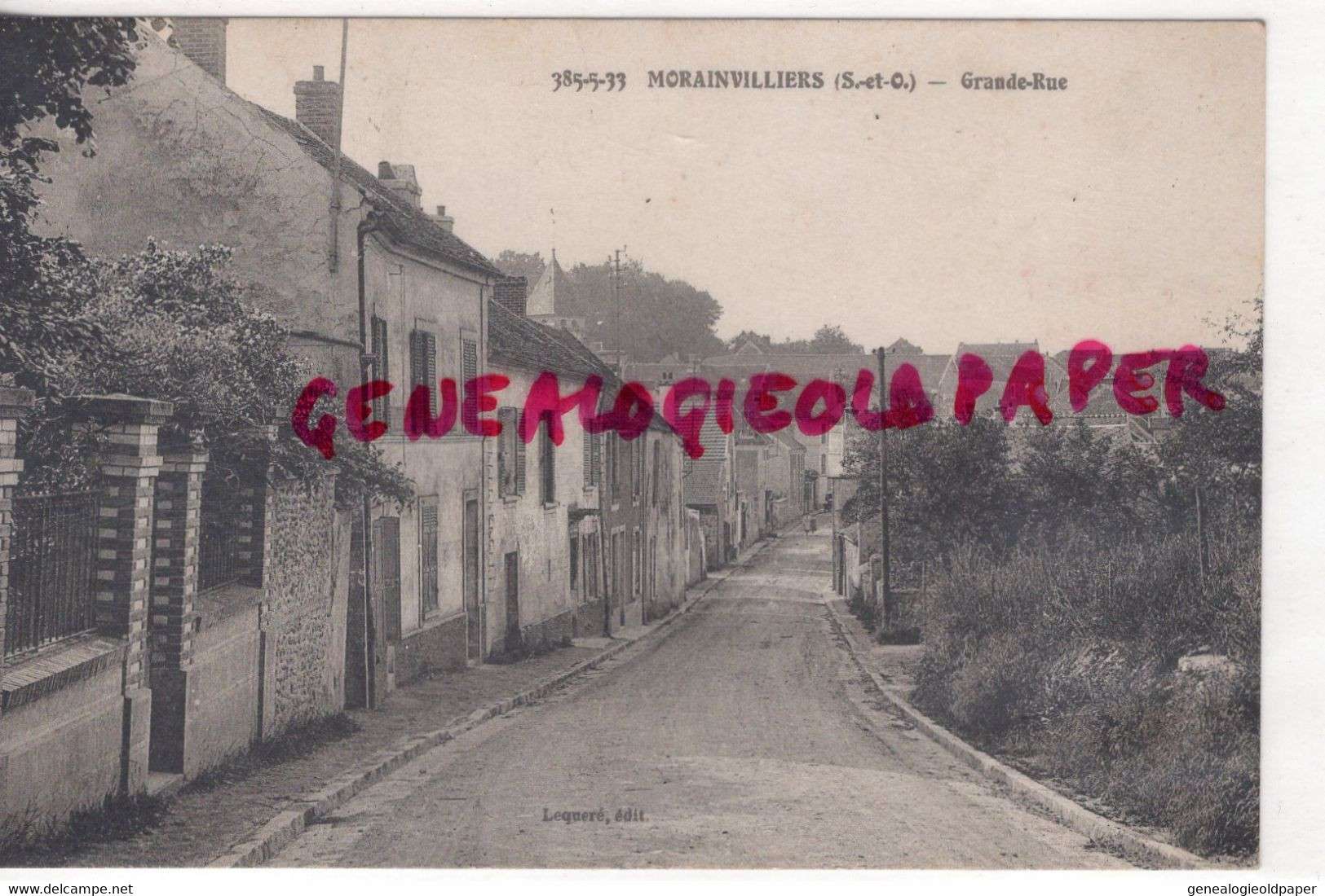 78- MORAINVILLIERS - GRANDE RUE - EDITEUR LEQUERE -  YVELINES - Morainvilliers