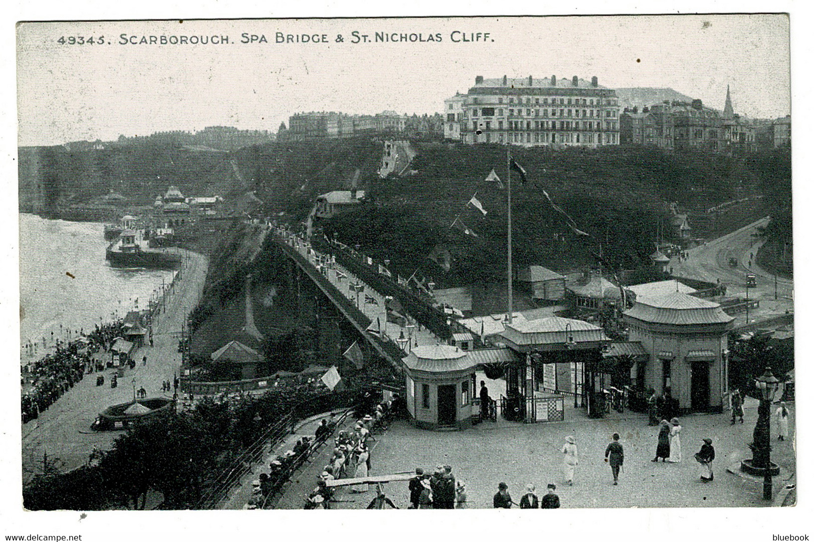 Ref 1466 - Early Postcard - Spa Bridge & St Nicholas Cliff Scarborough - Yorkshire - Scarborough