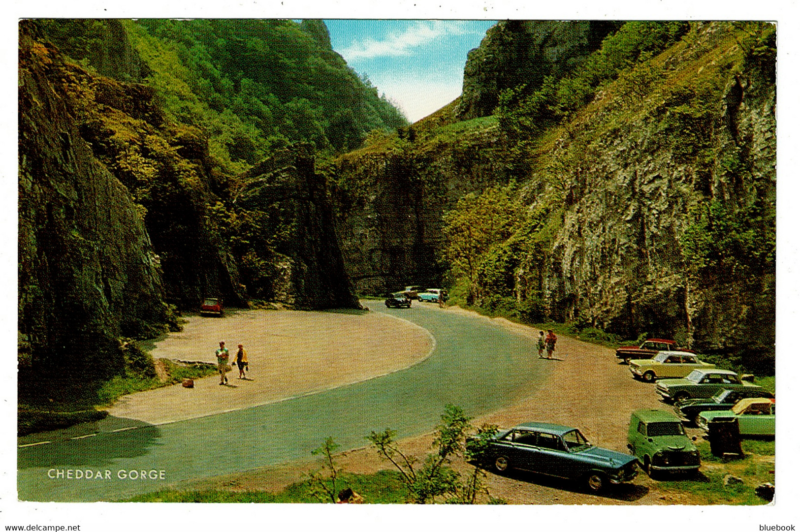 Ref 1466 - J. Salmon Postcard - 7+ Cars At Cheddar Gorge Somerset - Which Models? - Cheddar