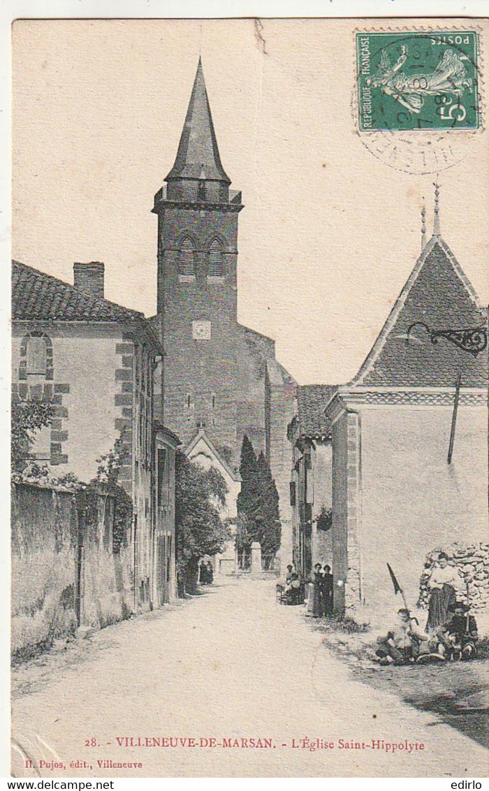 ***  40 *** VILLENEUVE DE MARSAN  L'église Saint Hyppolyte - TTB - Villeneuve De Marsan