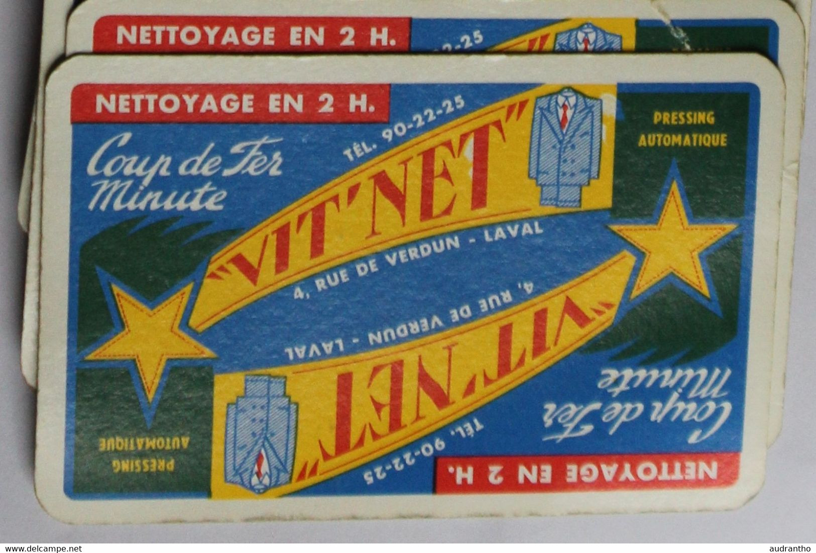 Ancien Jeu De 32 Cartes Publicitaire Pressing VIT NET 4 Rue De Verdun Laval La Ducale - 32 Kaarten