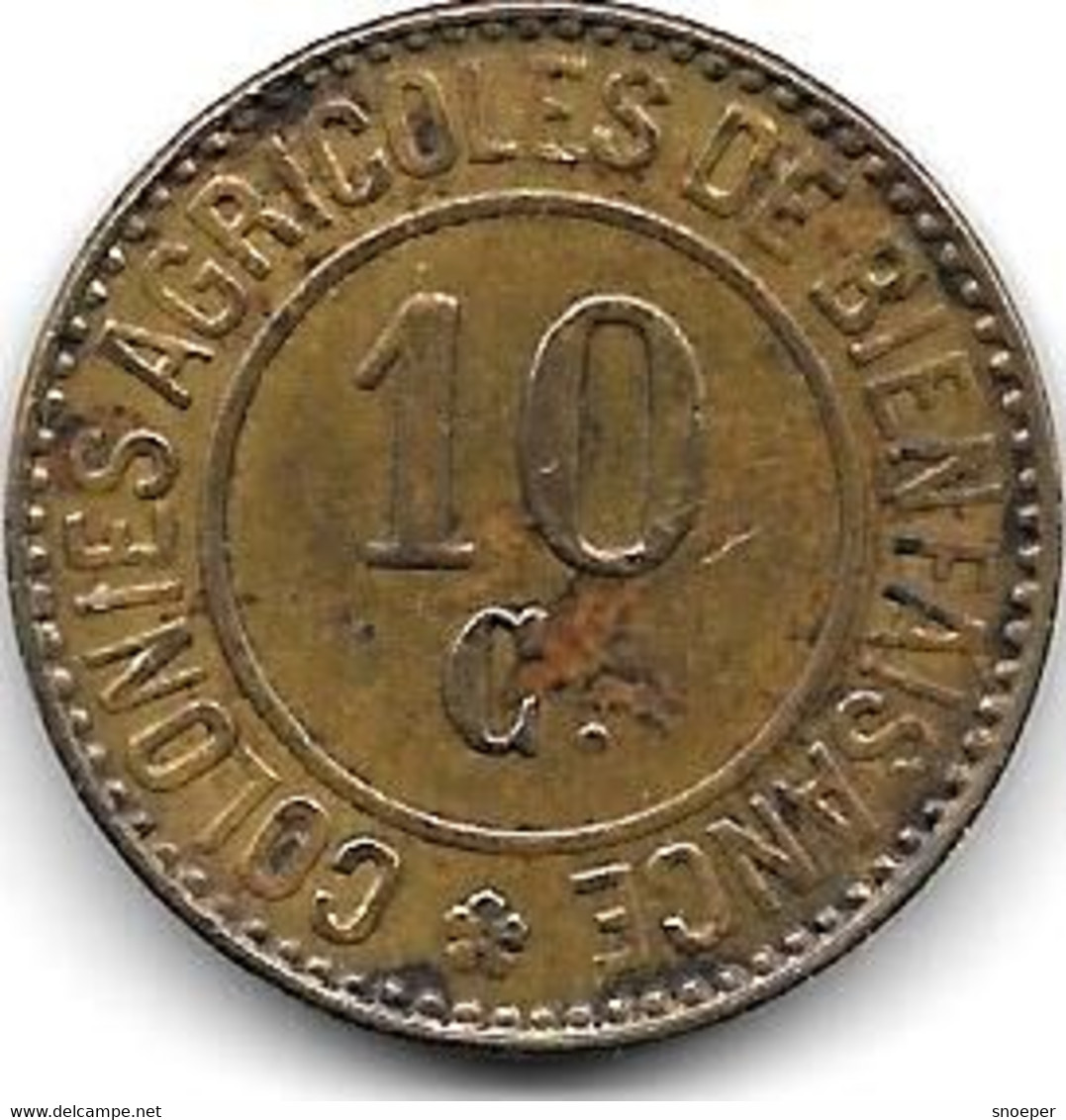 Instellingsgeld Hoogstraten-merksplas 10 Cent 1886   HM4.4 - Altri & Non Classificati