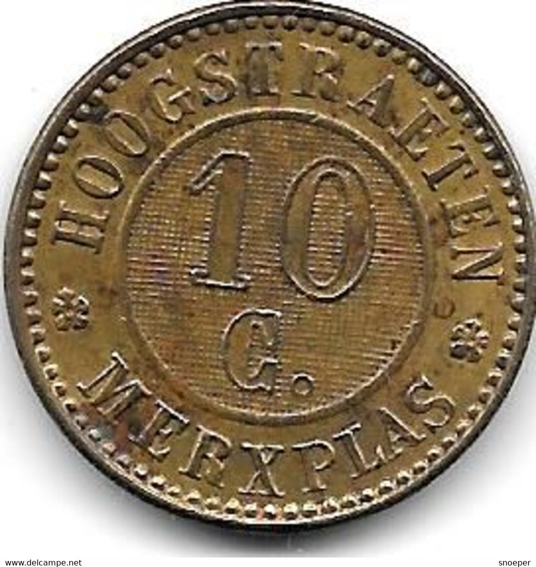 Instellingsgeld Hoogstraten-merksplas 10 Cent 1886   HM4.4 - Otros & Sin Clasificación