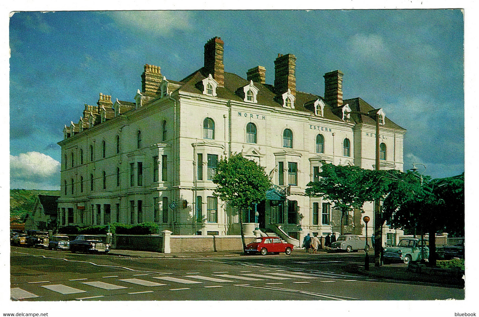 Ref 1467 - 1974 Postcard - Cars Outside The North Western Hotel - Llandudno Slogan Wales - Caernarvonshire