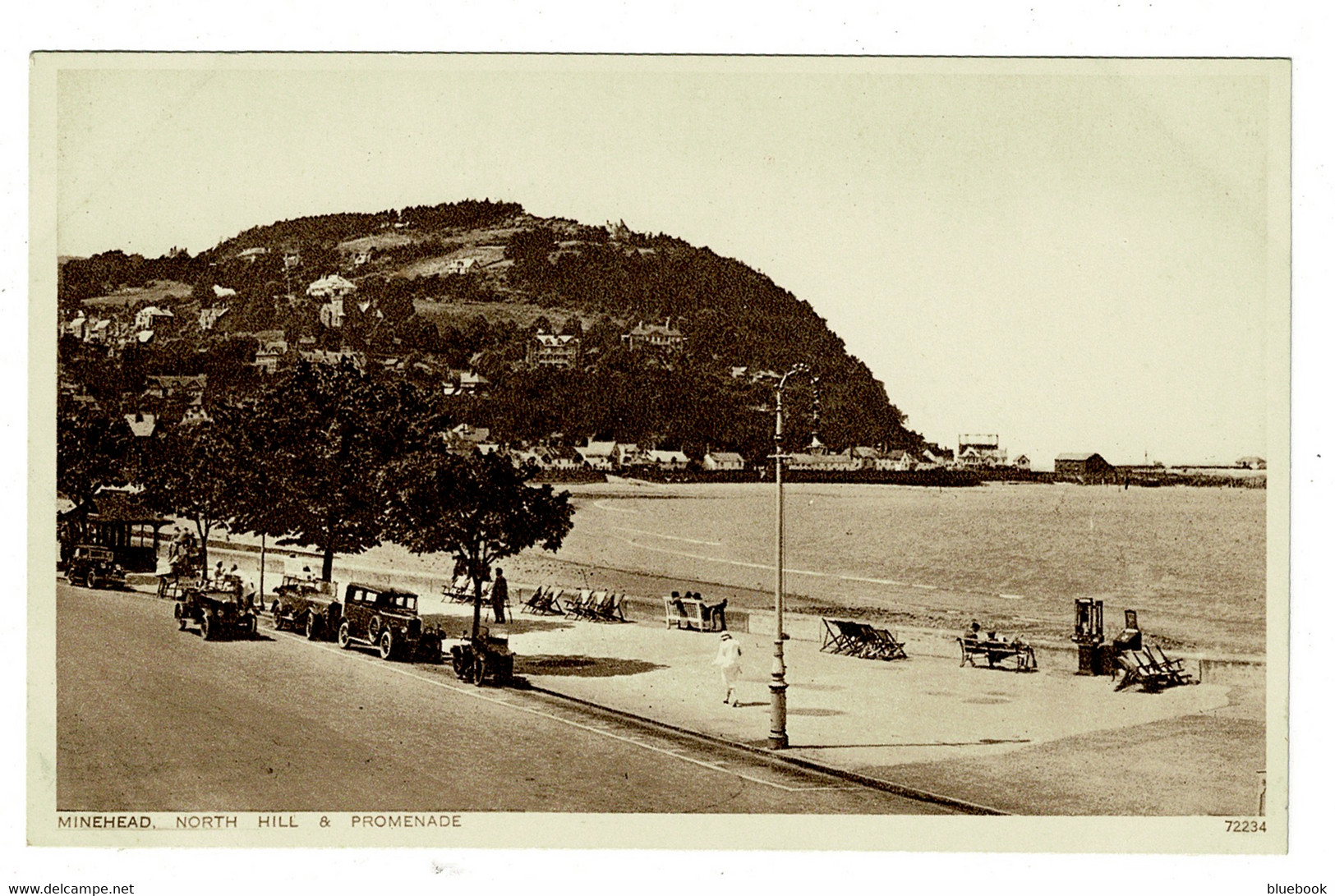 Ref 1467 - 2 Early Postcards - Cars On Minehead Promenade - Somerset - Minehead