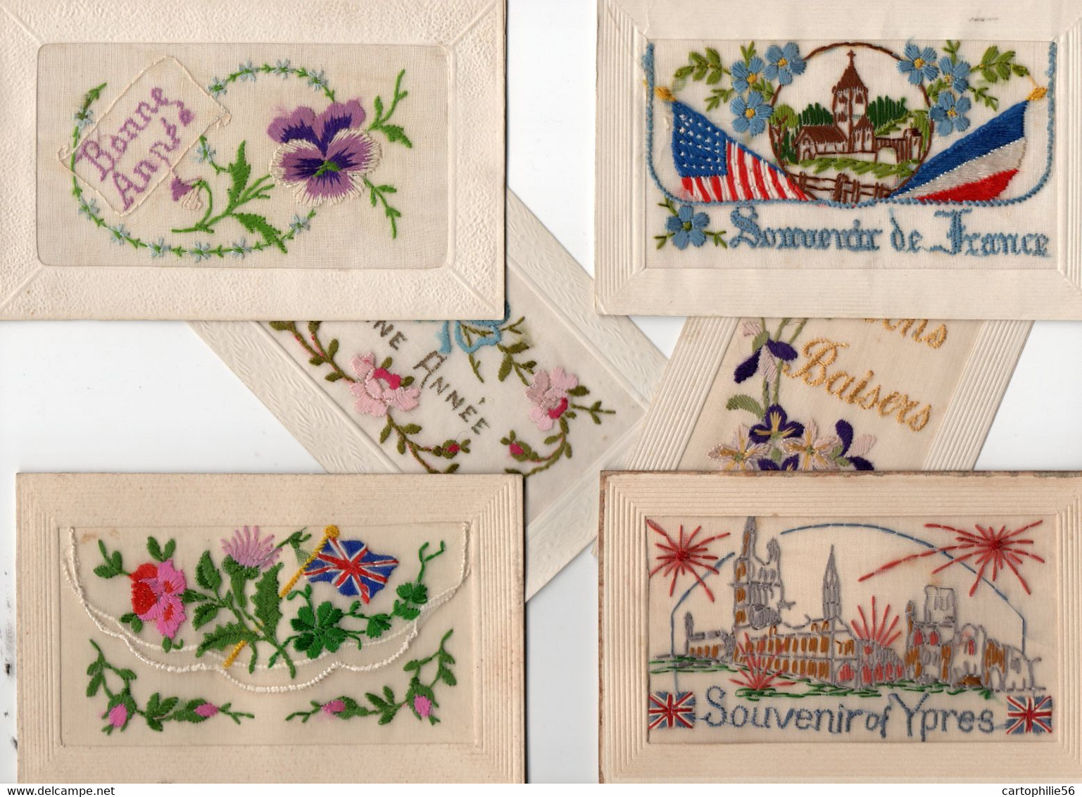 CPA BRODERIES -  LOT De 15 Cartes - 5 - 99 Cartes