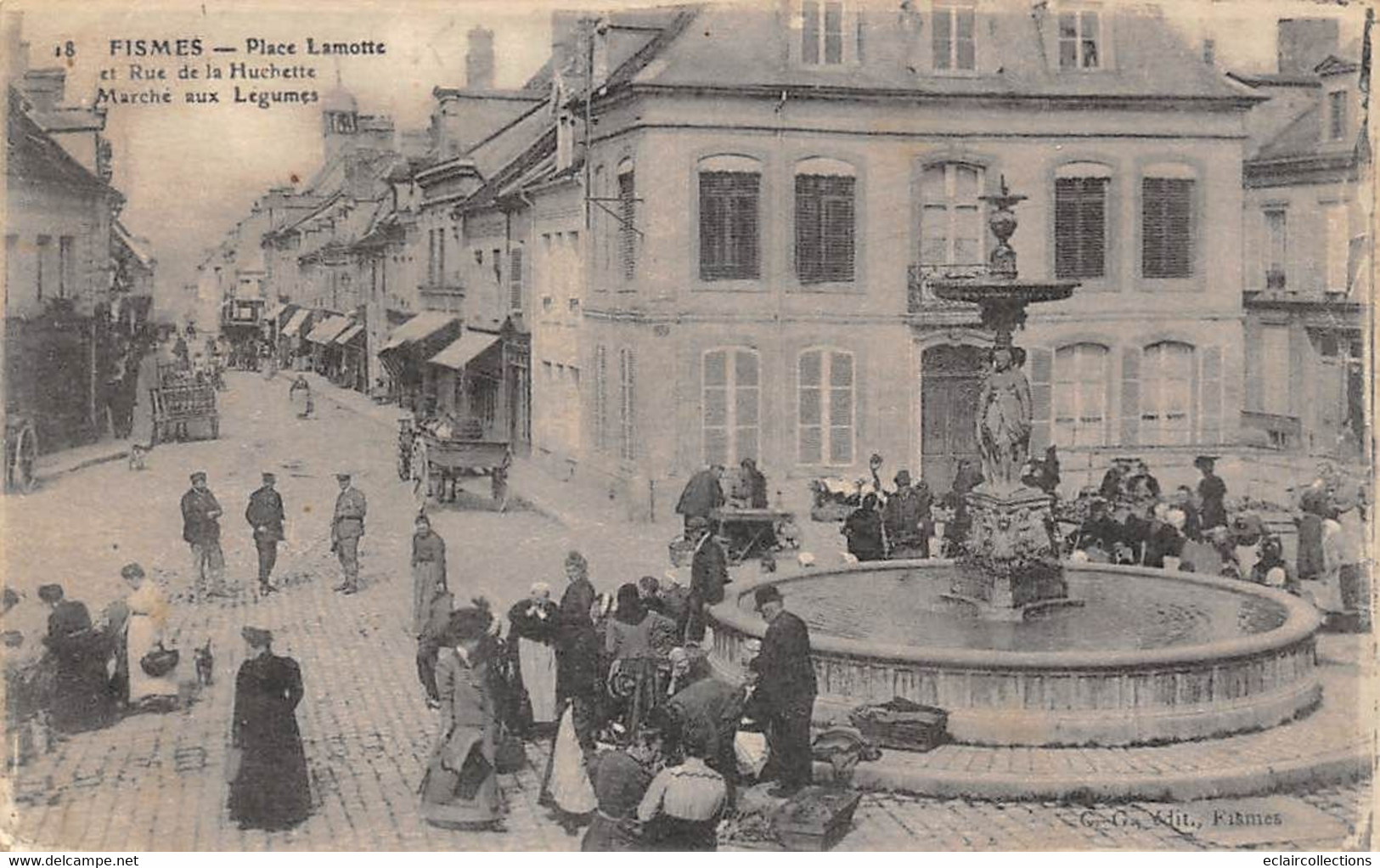 Fismes        51            Place Lamotte.  Marché Aux Légumes            (voir Scan) - Fismes