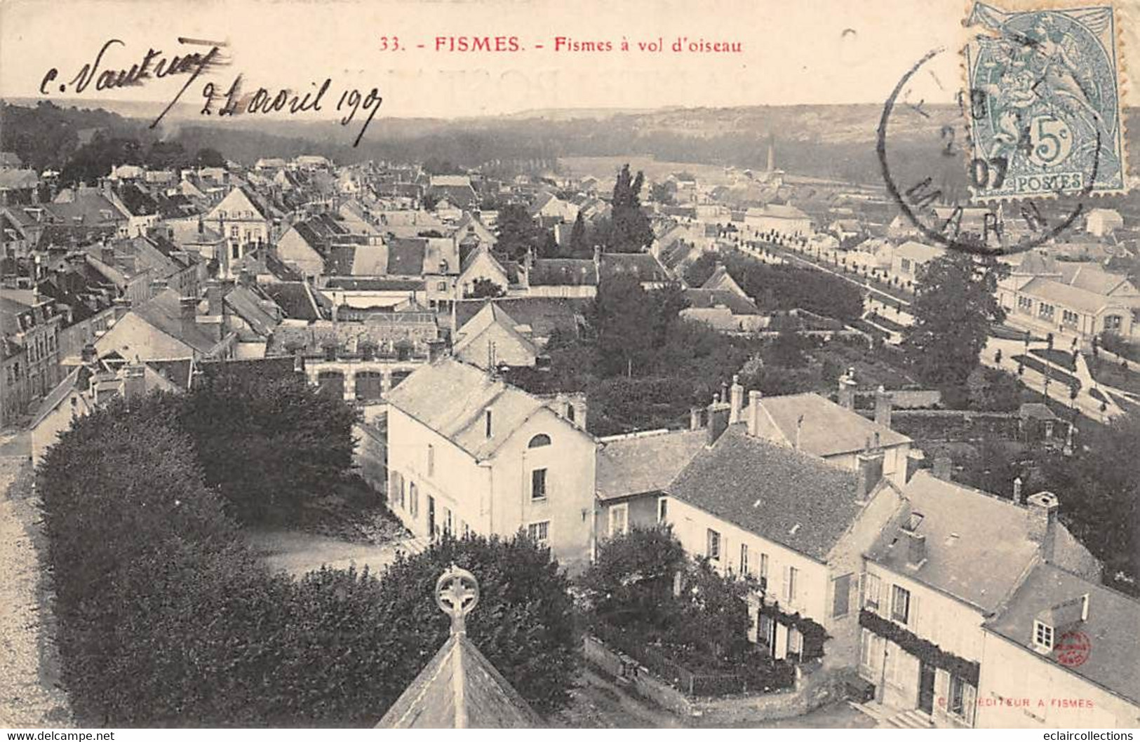 Fismes        51            Vue Générale A Vol D'oiseau             (voir Scan) - Fismes