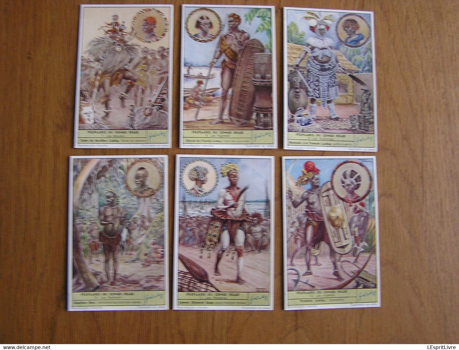 PEUPLADES DU CONGO BELGE 2 ème Partie Afrique Colonie Belgique  Liebig  Série Complète De 6 Chromos Trading Cards Chromo - Liebig