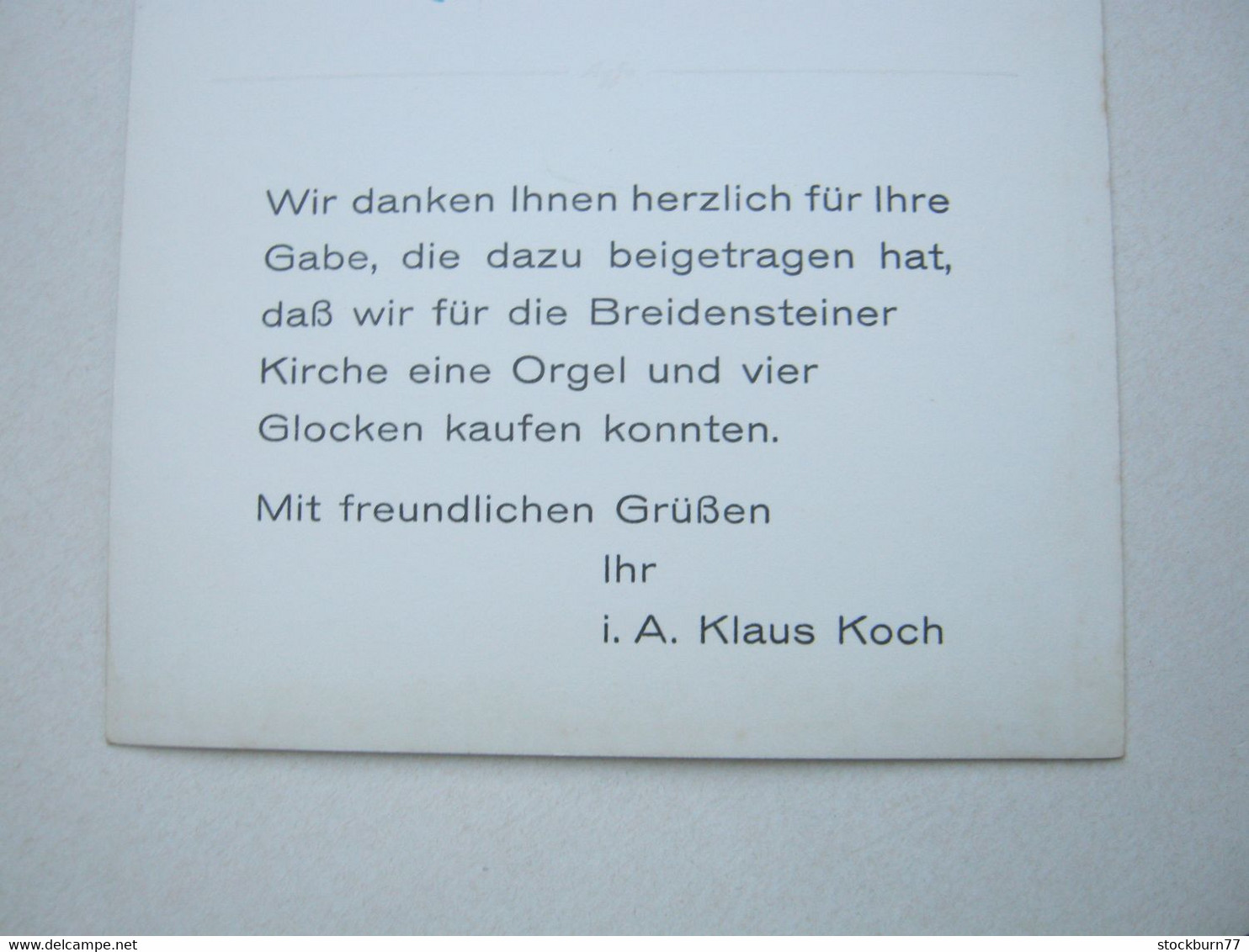Breidenstein , Biedenkopf  Glocken , Schöne   Karte    ,           2 Abbildungen - Biedenkopf