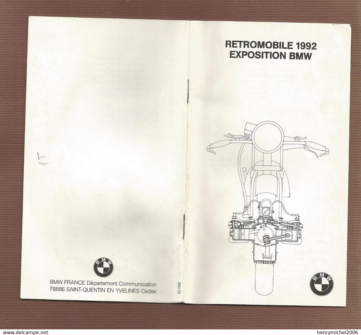 Livret Moto Exposition Bmw Retromobile 1992 Du Département Communication De St Quentin En Yvelines 78 ,20 P 8,5x15,2 Cm - Motorfietsen