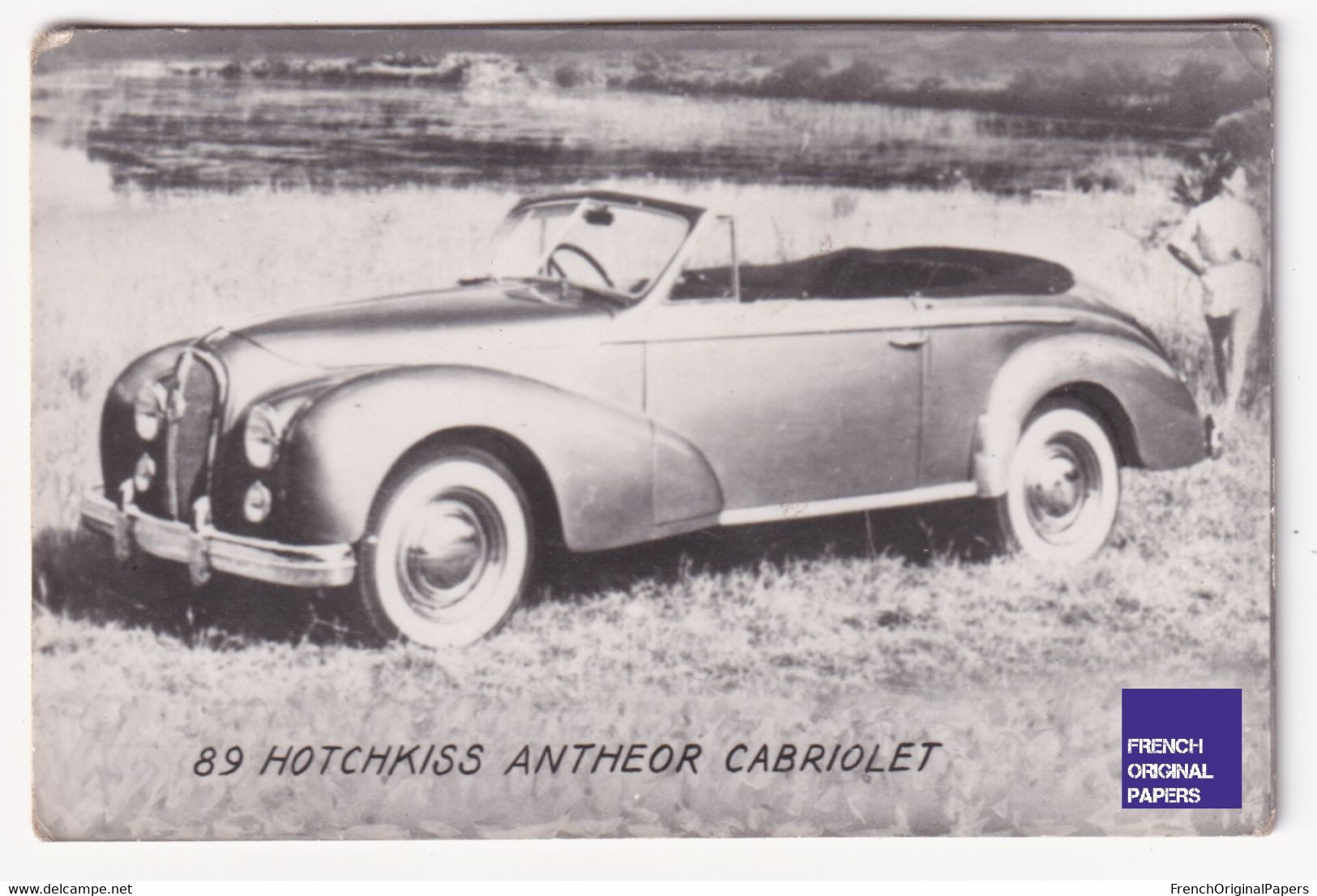 Petite Photo / Image 1960s 4,5 X 7 Cm - Voiture Automobile Hotchkiss Antheor Cabriolet D2-379 - Altri & Non Classificati