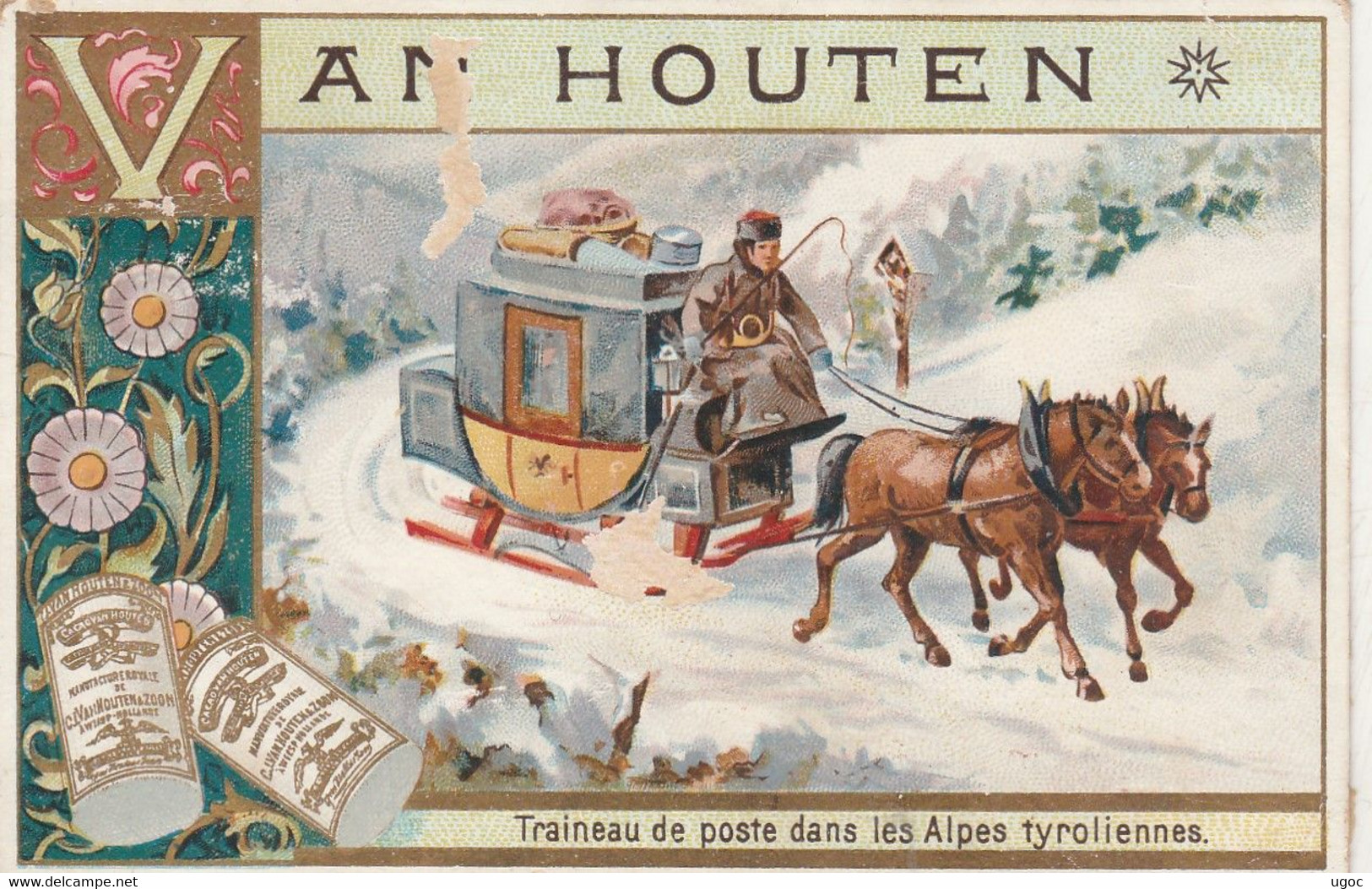 - CHROMO - CHOCOLAT VAN HOUTEN - Traineau De Poste Dans Les Alpes Tyroliennes - 001 - Van Houten