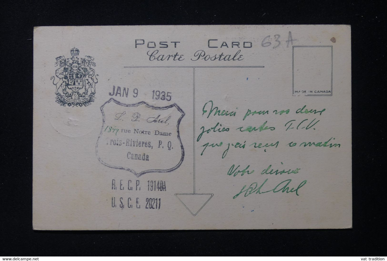 CANADA - Affranchissement De Trois Rivières Sur Carte Postale En 1935  - L 89009 - Briefe U. Dokumente