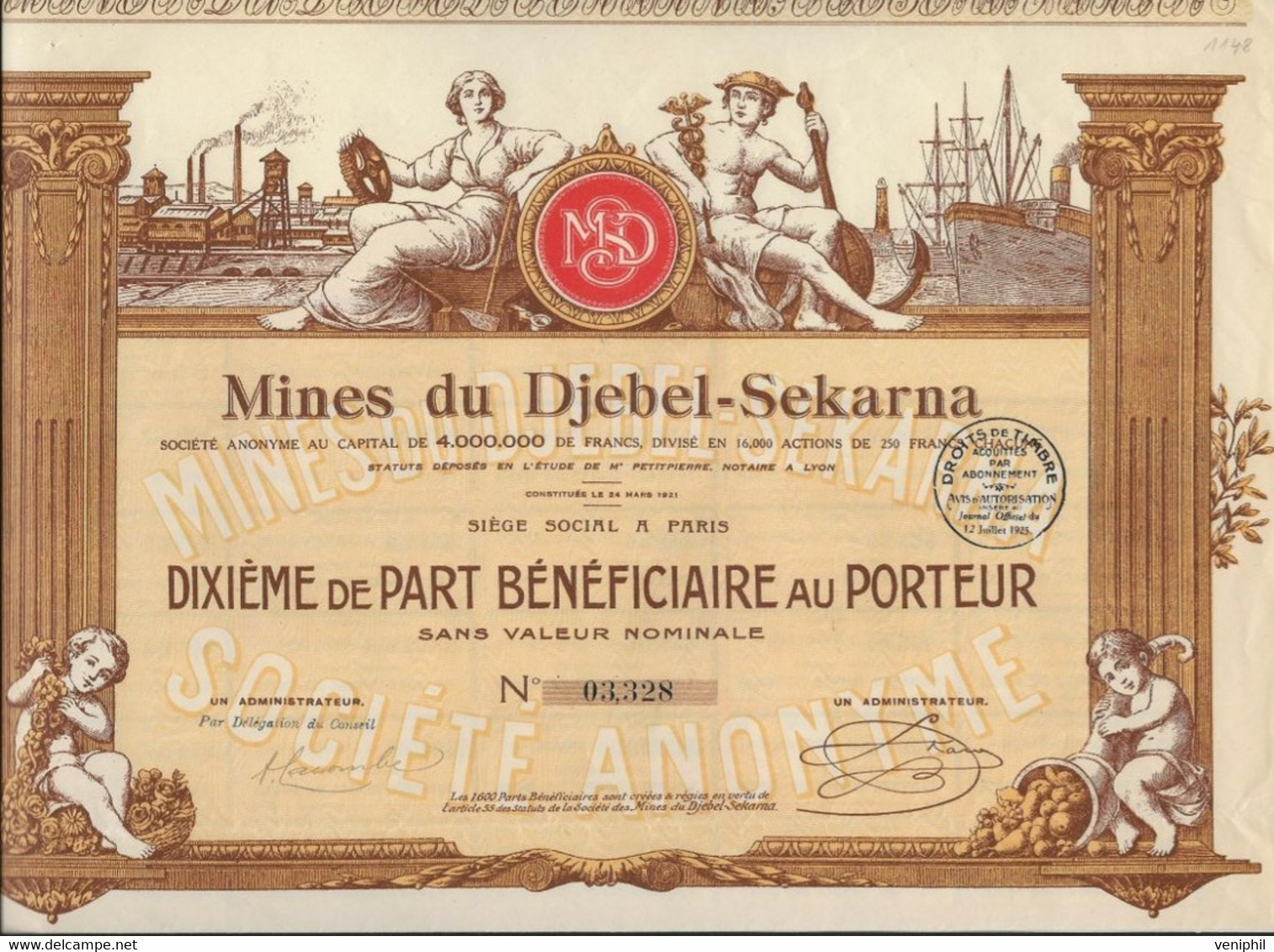 MINES DE ZING DU DJEBEL-SEKARNA -TUNISIE - ACTION ILLUSTREE -DIXIEME DE PART - 1925 - Miniere