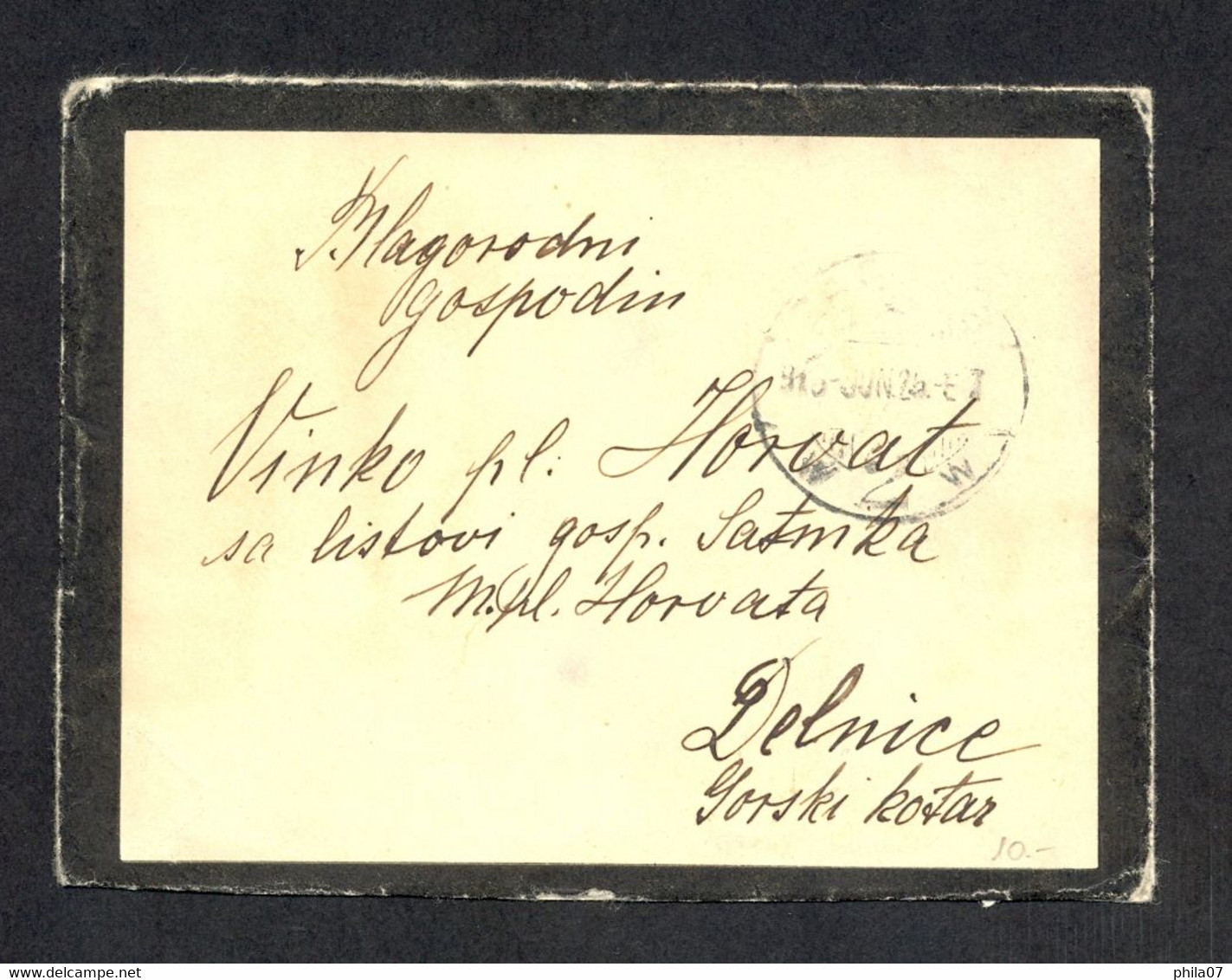 HUNGARY, CROATIA - Small Size Letter Sent From Zagreb To Delnice 1915. Very Nice - Autres & Non Classés