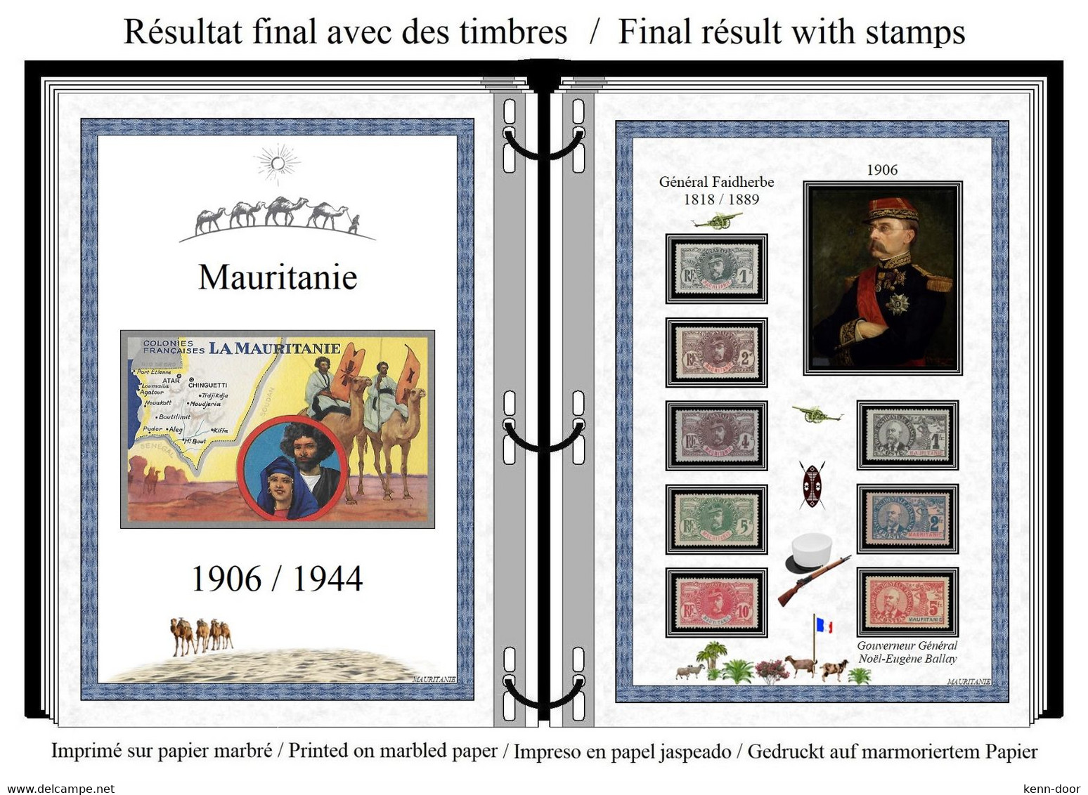 Albums De Timbres à Imprimer   MAURITANIE 1906 / 1944 - Autres & Non Classés