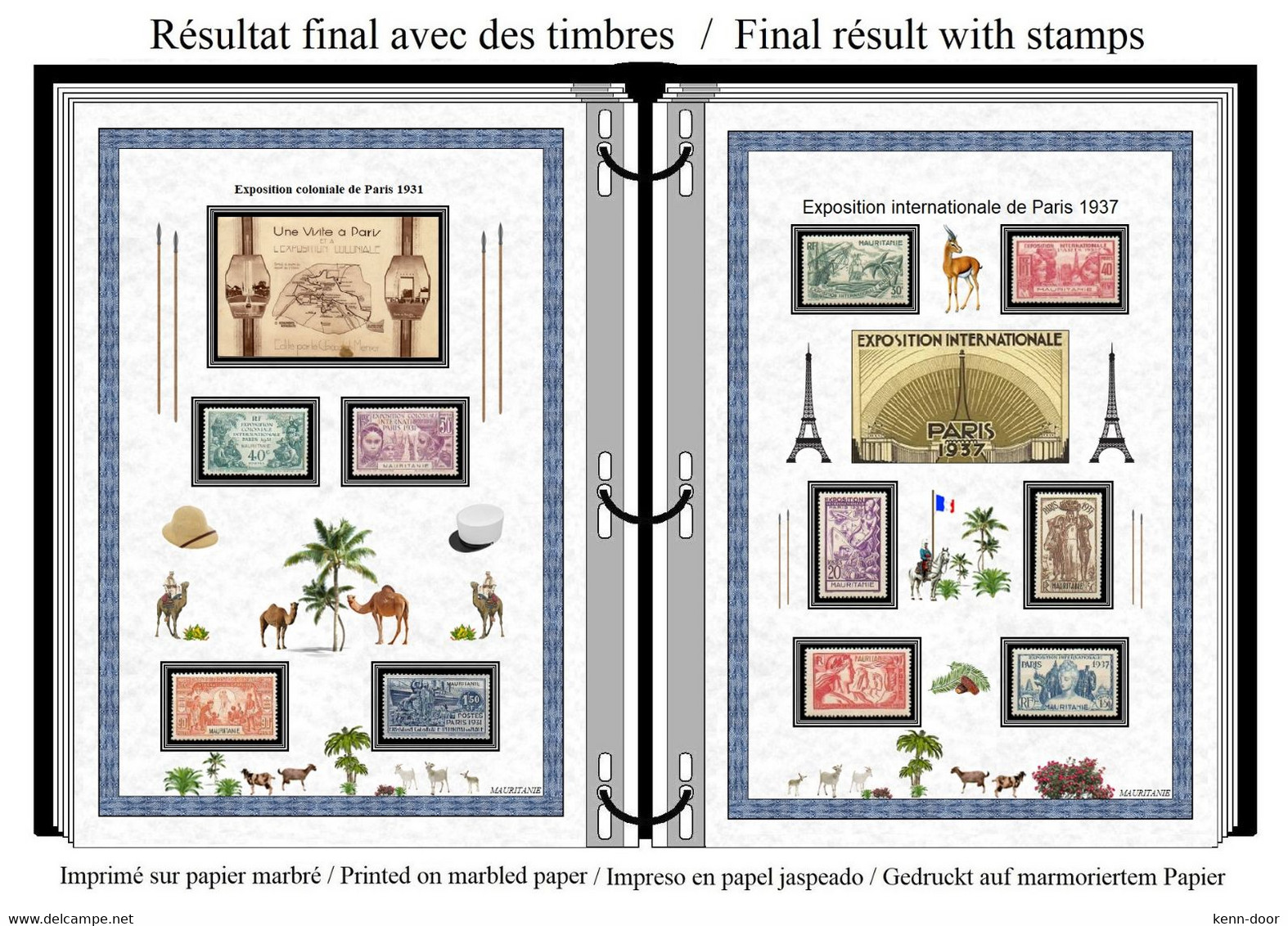 Albums de timbres à imprimer   MAURITANIE 1906 / 1944