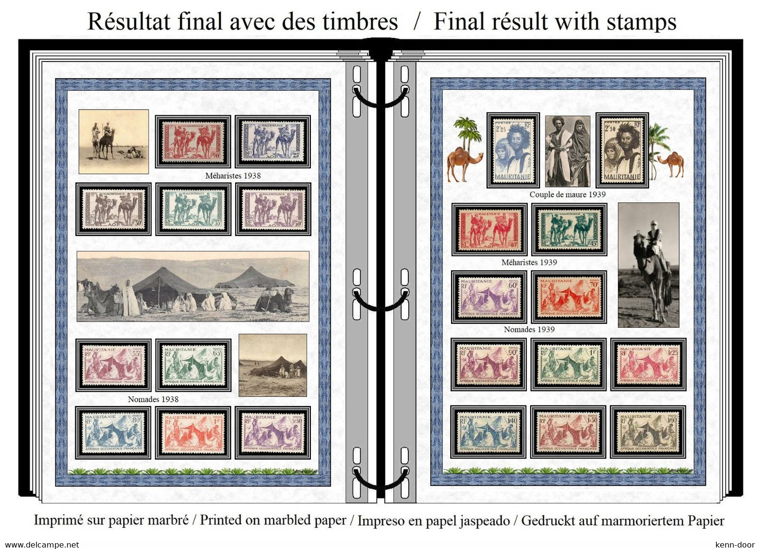 Albums de timbres à imprimer   MAURITANIE 1906 / 1944