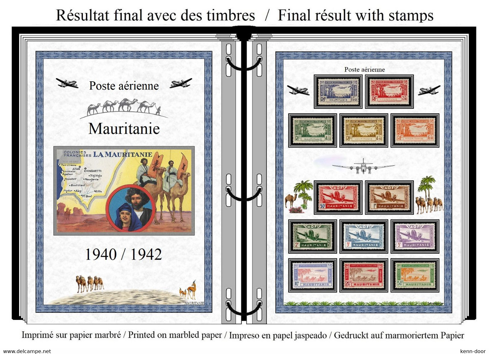 Albums de timbres à imprimer   MAURITANIE 1906 / 1944