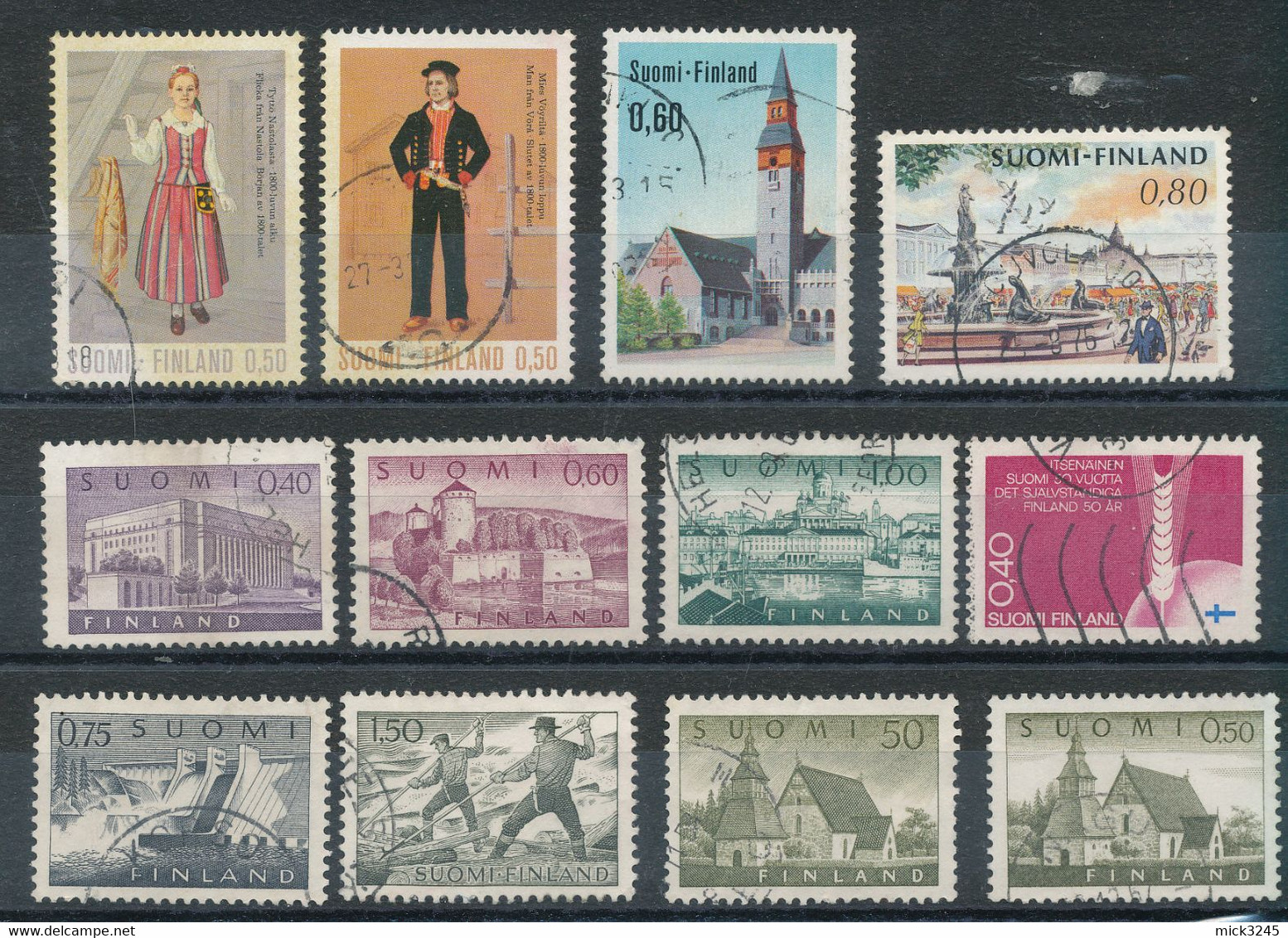 Finlande - Lot De 12 Timbres Divers (o) - Collections