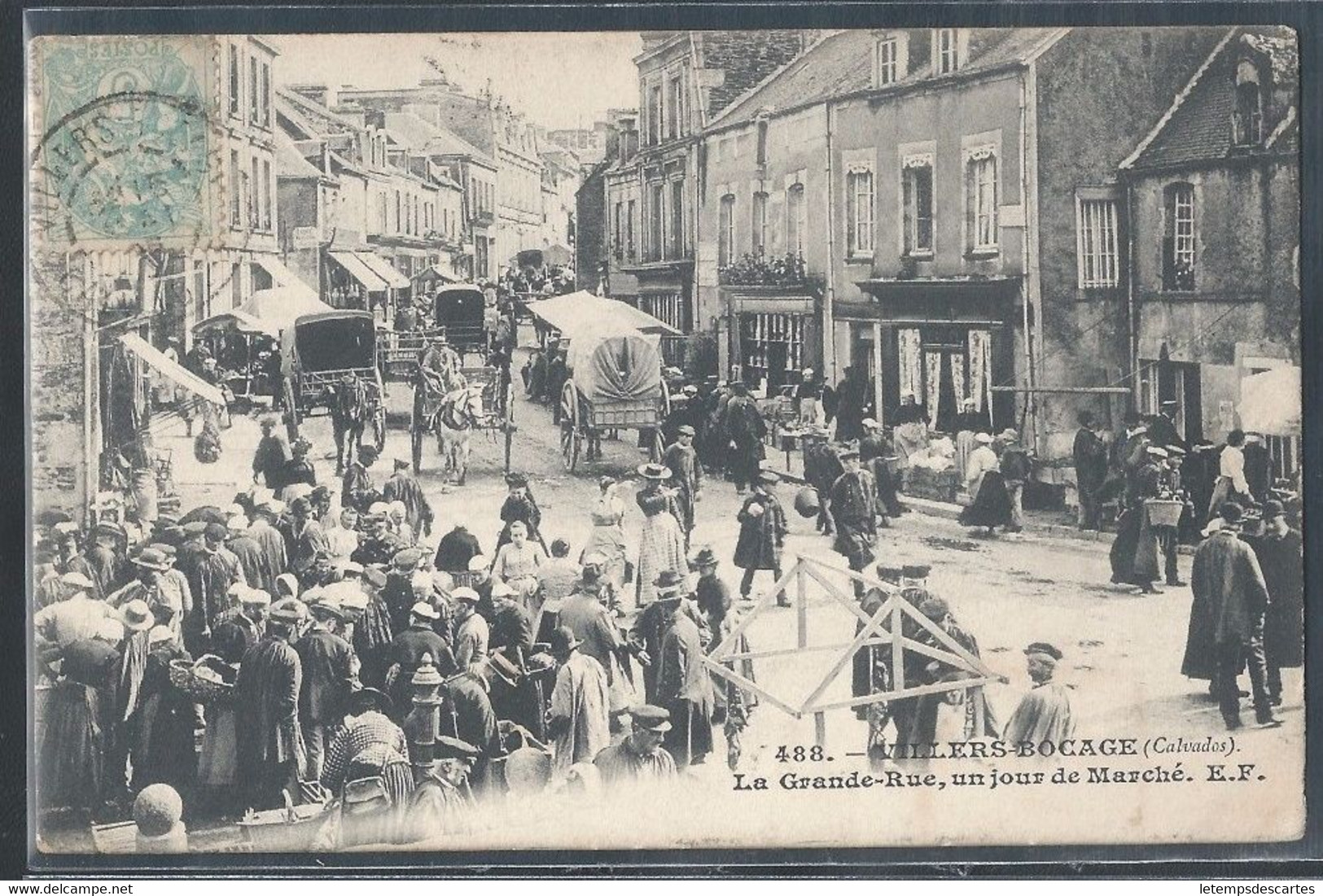 CPA 14 - Villers-Bocage, La Grande Rue Un Jour De Marché - EF - Altri & Non Classificati